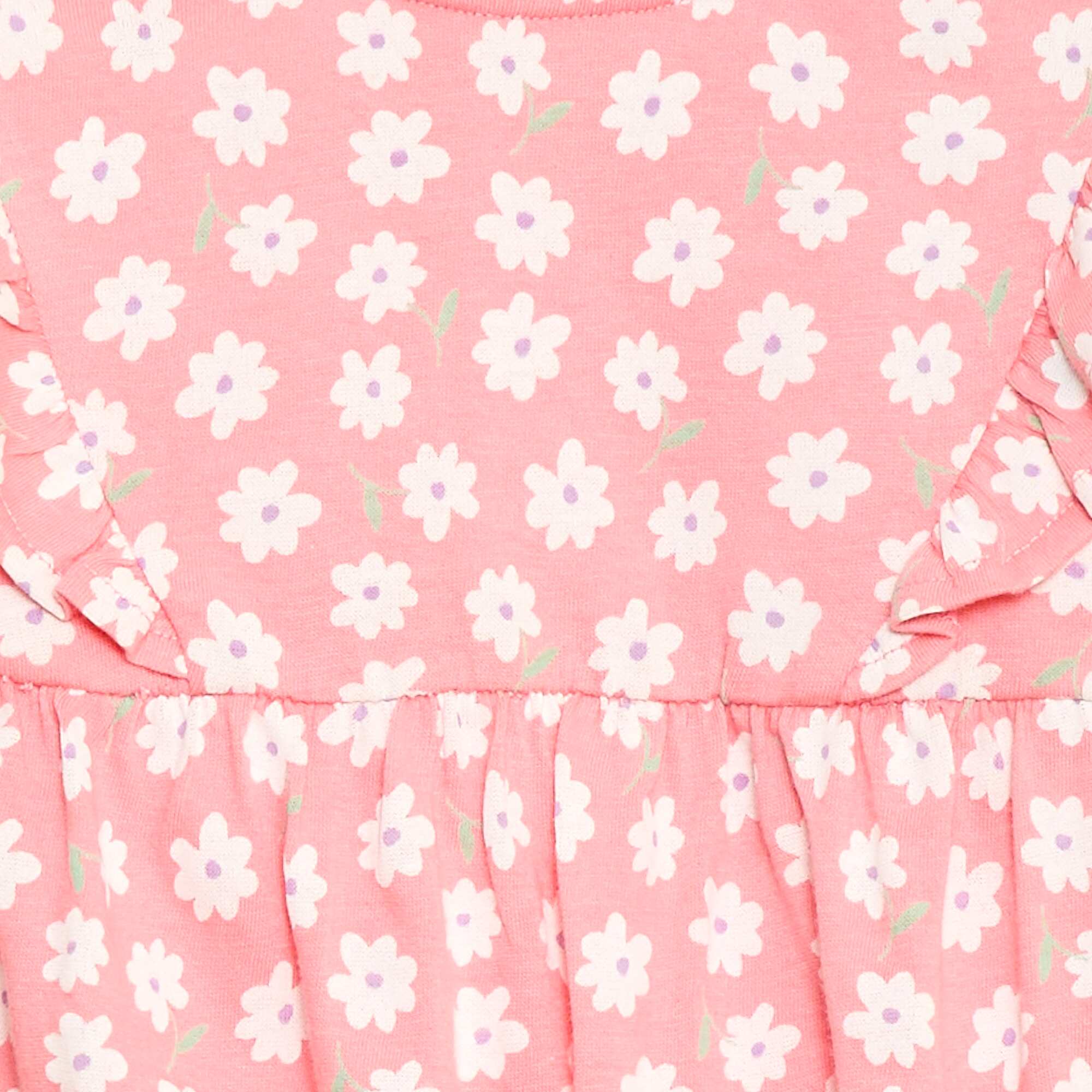 Printed Cotton Romper PINK - Image 3