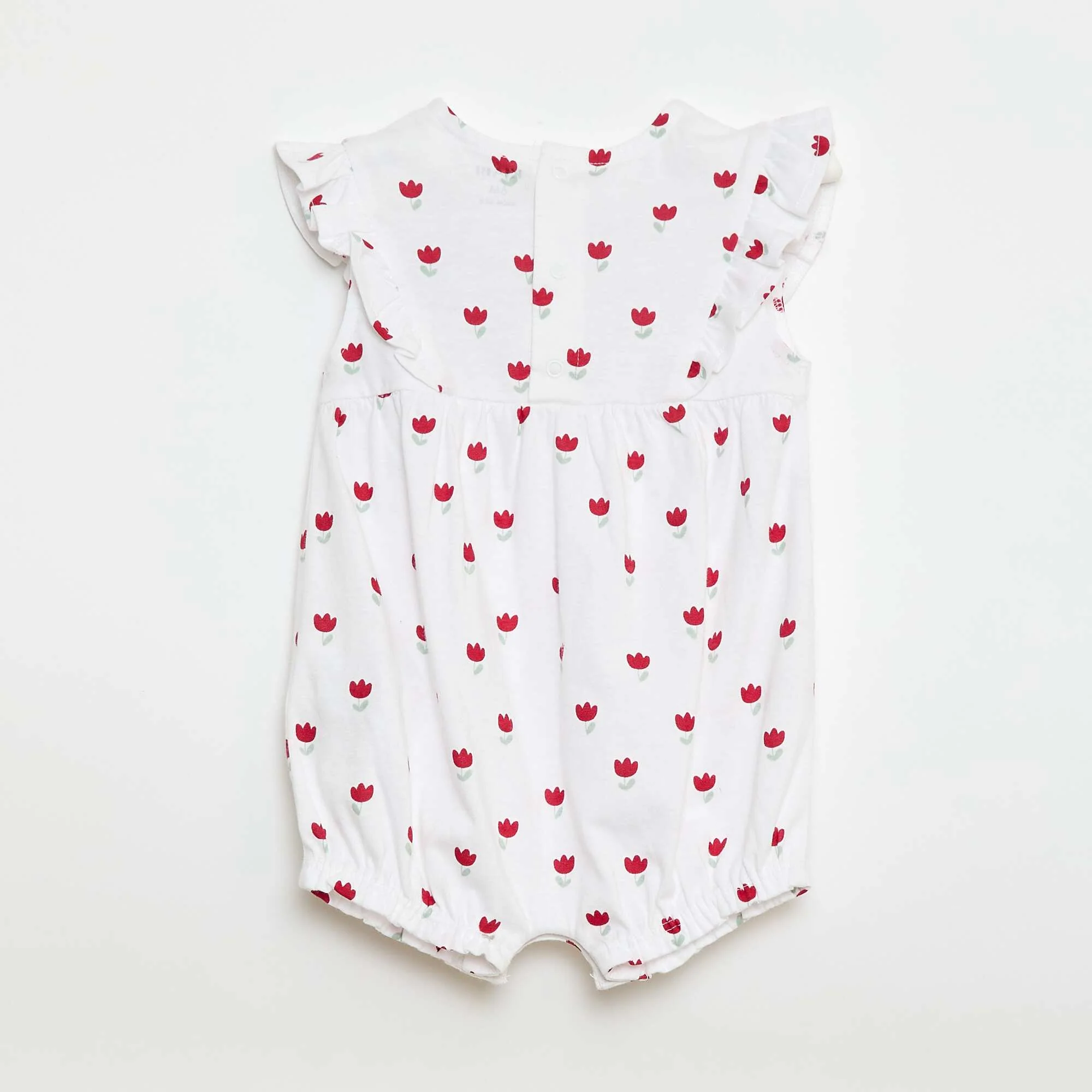 Printed Cotton Romper WHITE - Image 3