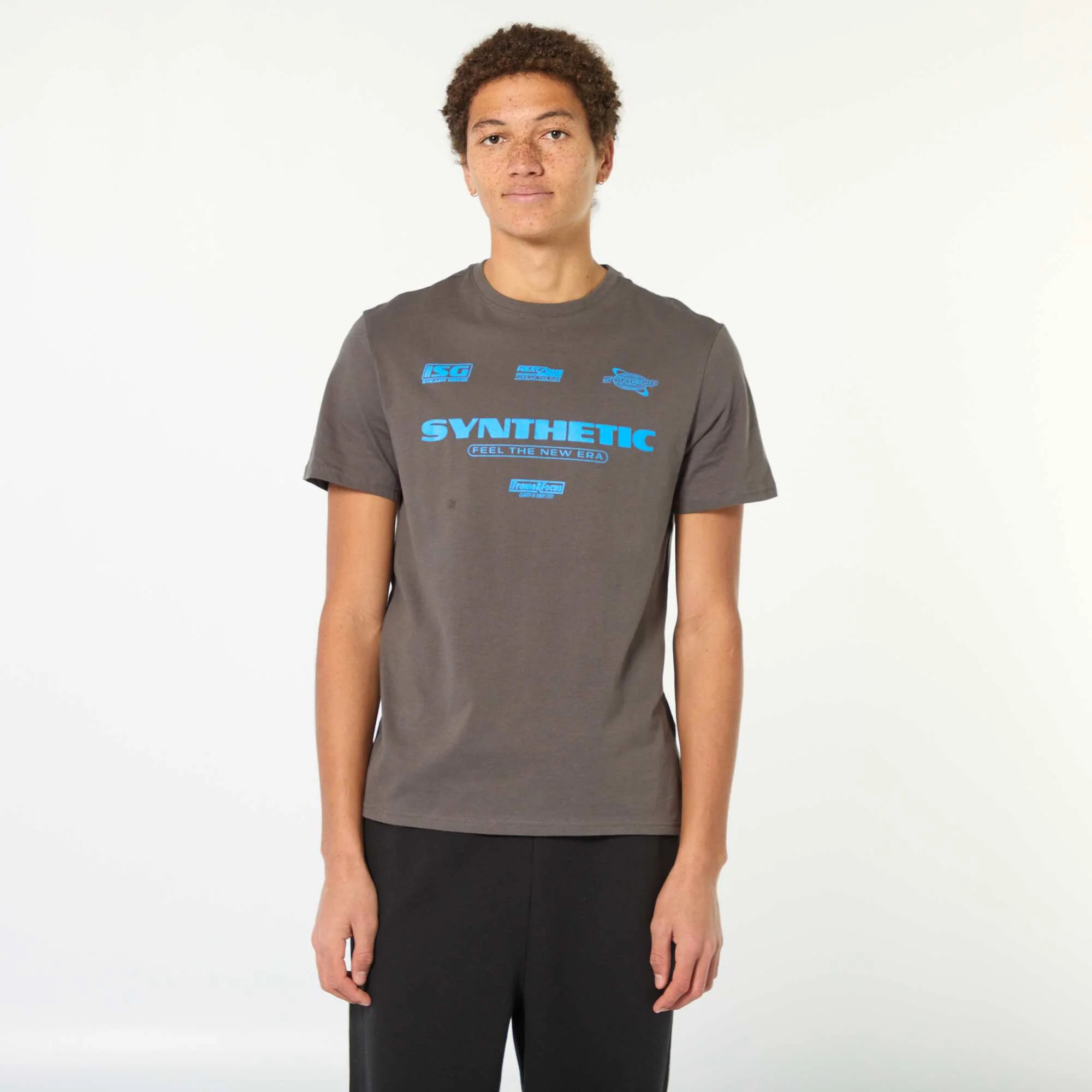 Printed Cotton Short-Sleeve T-Shirt GREY