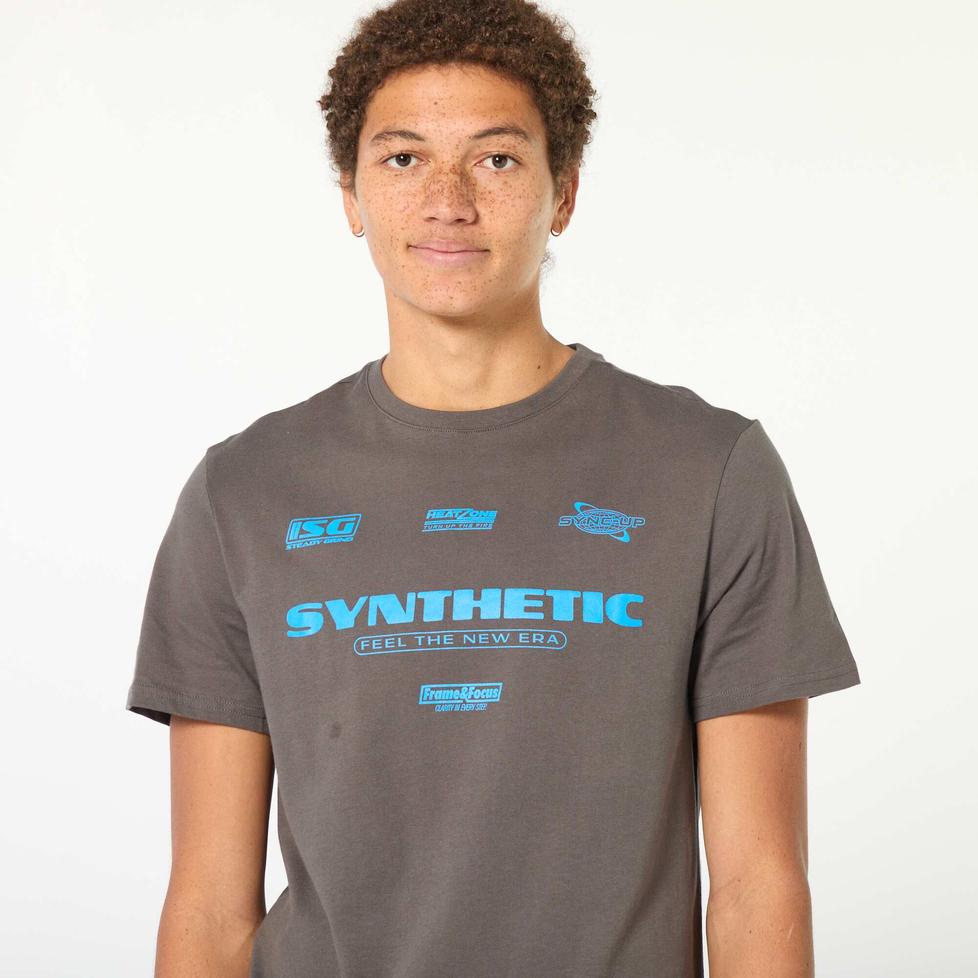 Printed Cotton Short-Sleeve T-Shirt GREY - Image 3
