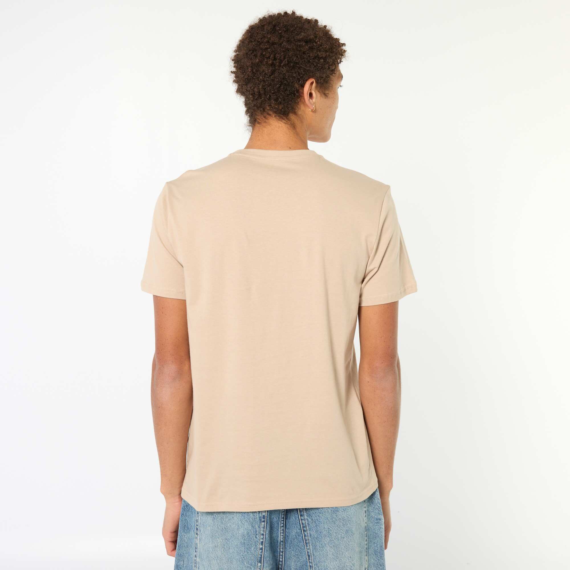 Printed Cotton T-Shirt BEIGE - Image 3