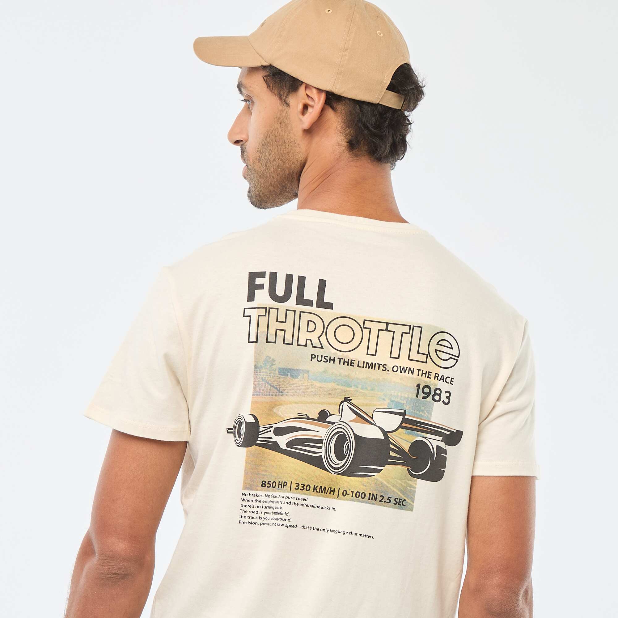 Printed Crew Neck Short Sleeve T-shirt WHITE - Image 6
