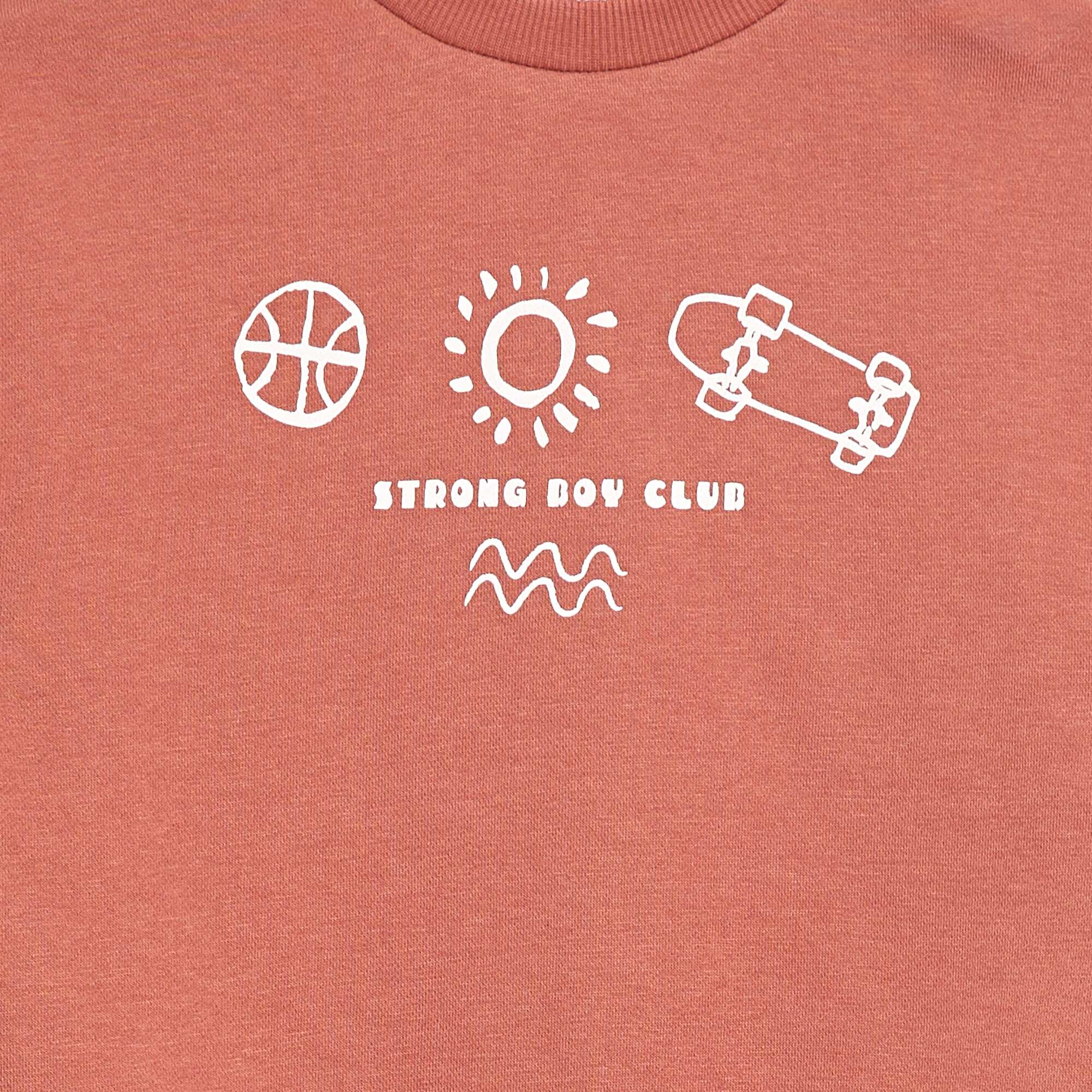 Printed Crew Neck Sweatshirt RED - Image 5
