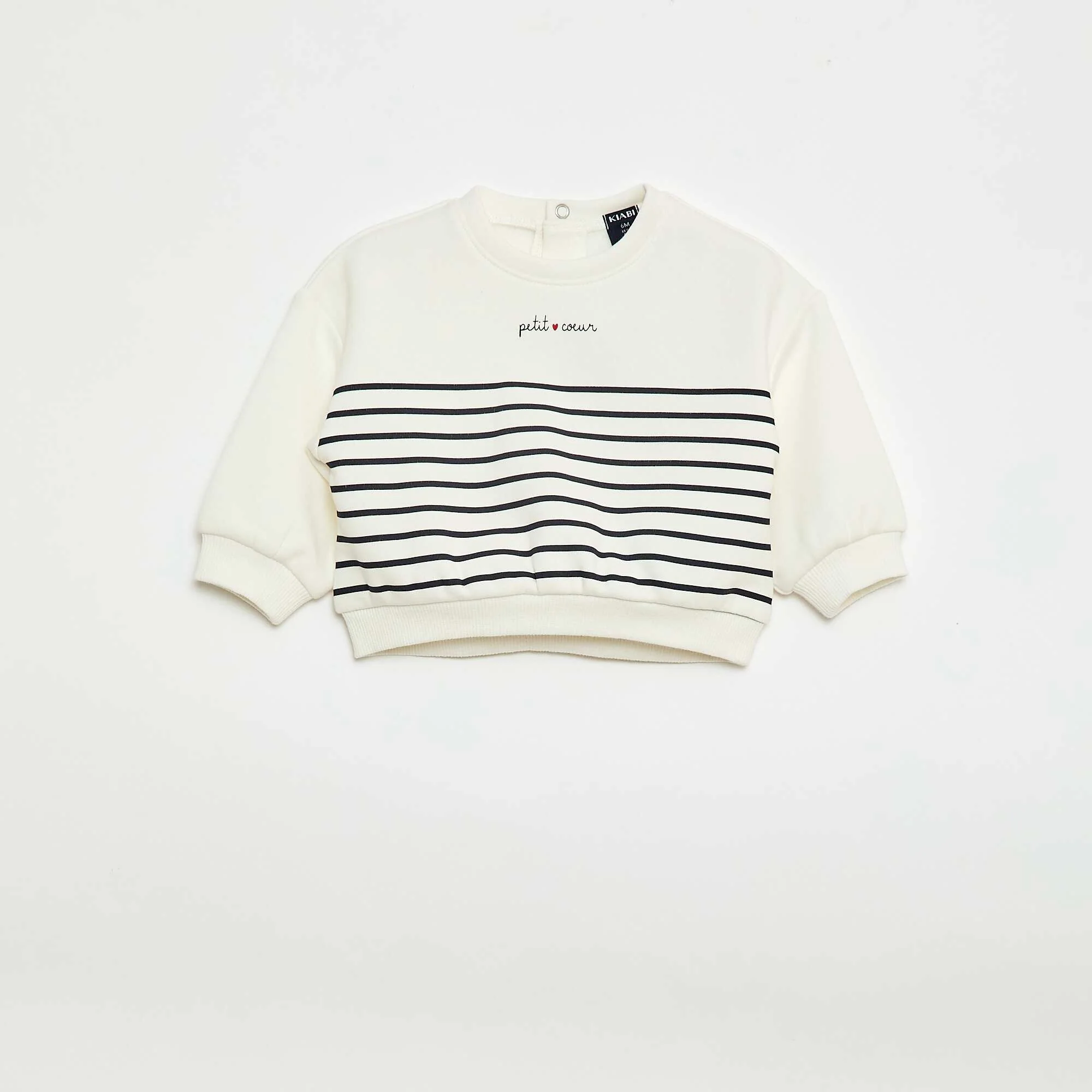 Printed Crew Neck Sweatshirt WHITE