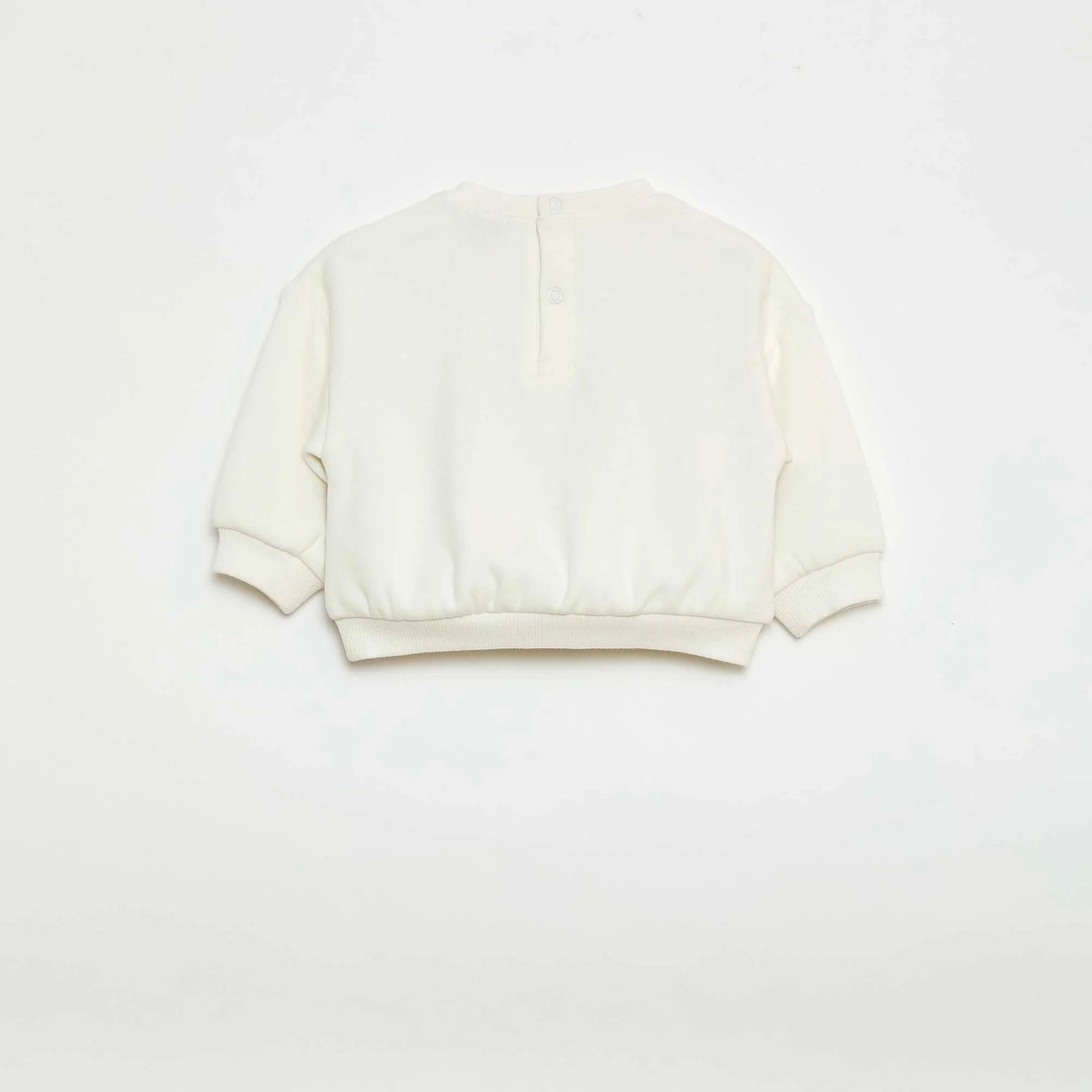 Printed Crew Neck Sweatshirt WHITE - Image 3