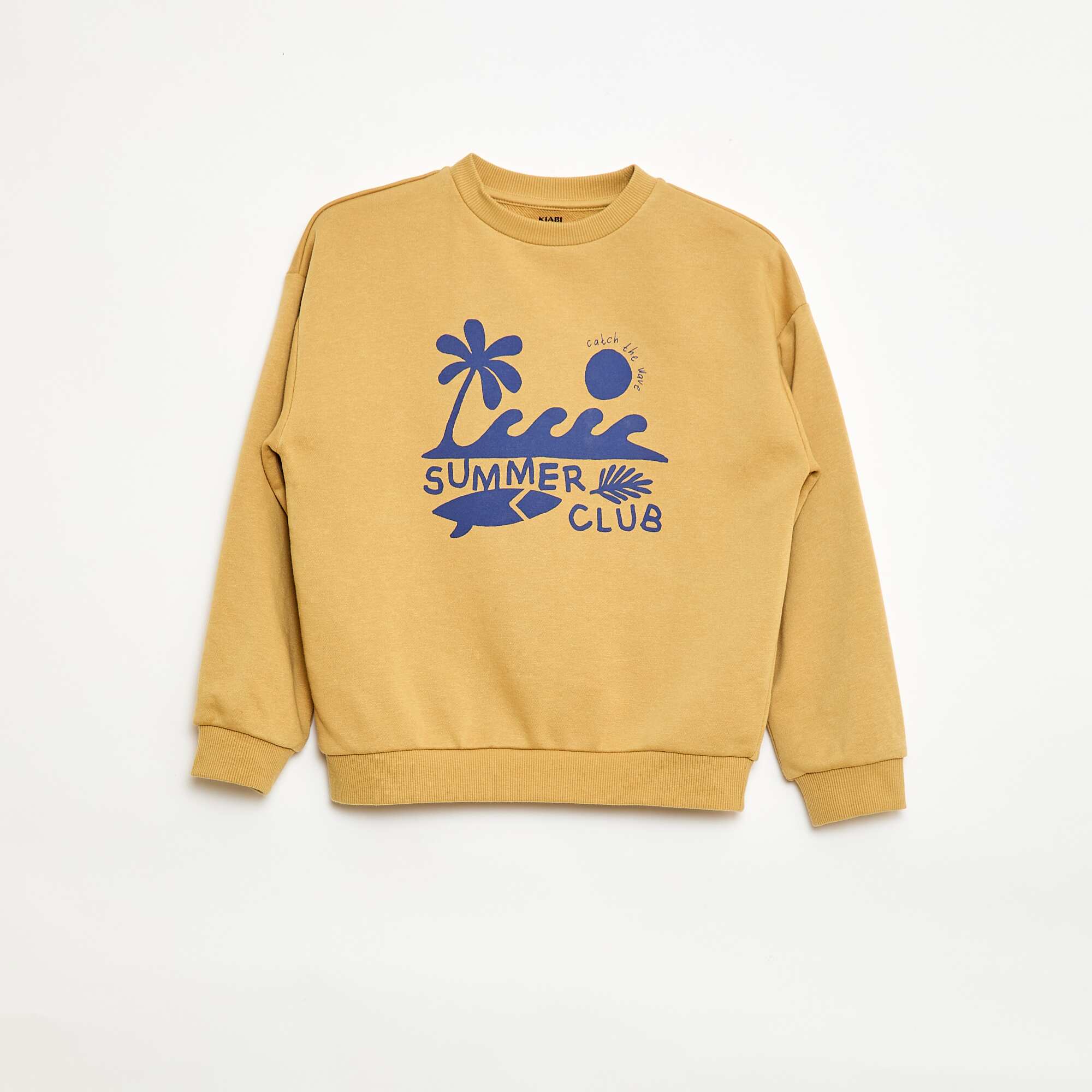 Printed Crew Neck Sweatshirt YELLOW - Image 2