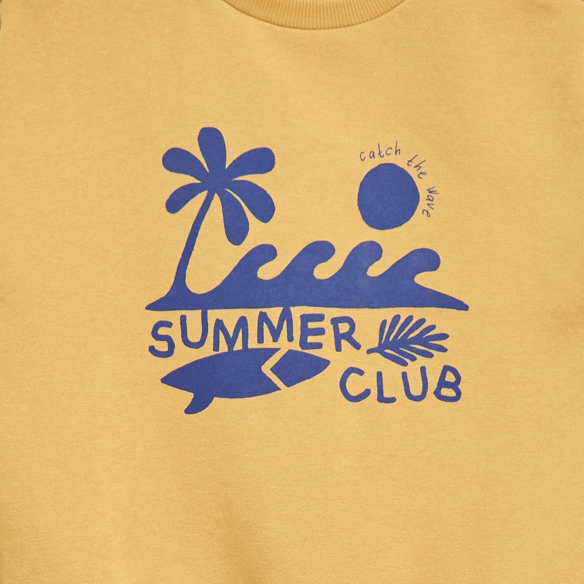 Printed Crew Neck Sweatshirt YELLOW - Image 5