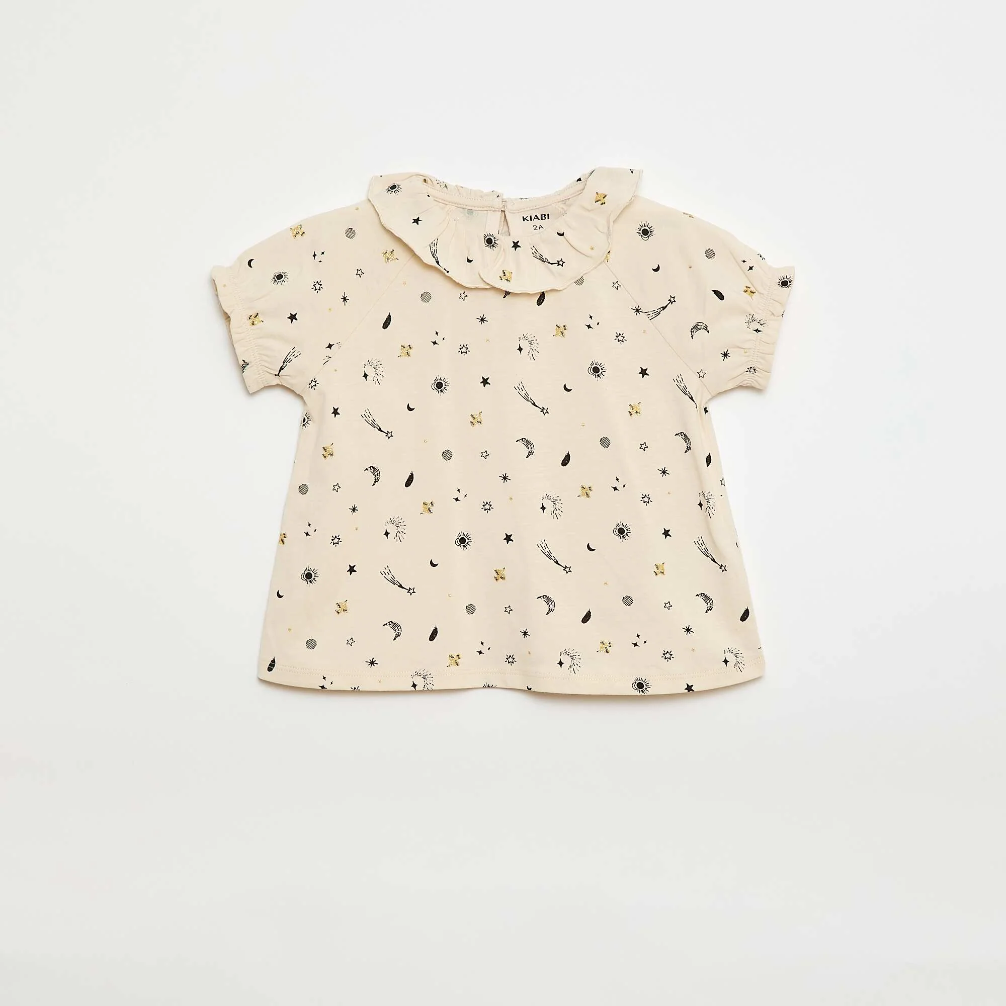 Printed Flared T-shirt BEIGE