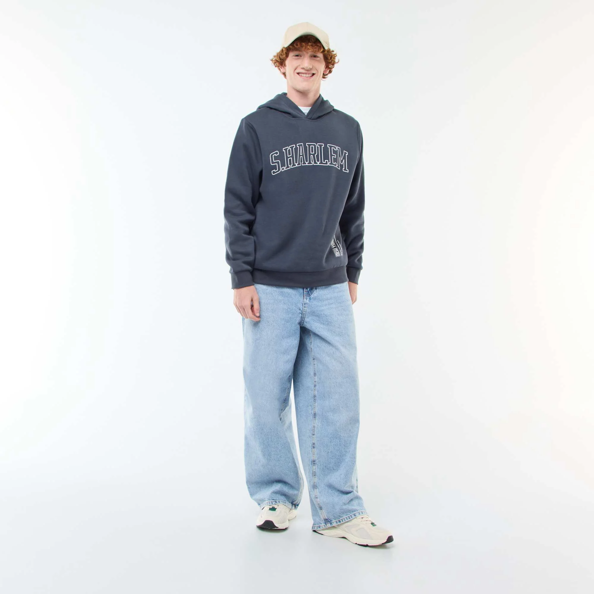 Printed Fleece Sweatshirt BLUE - Image 2