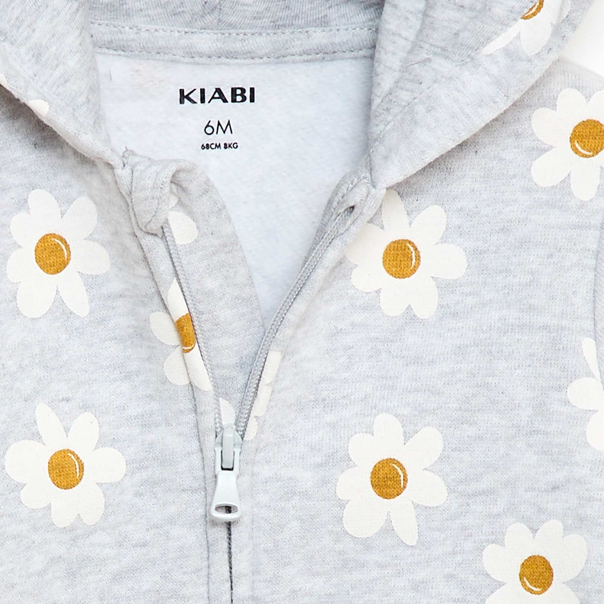 Printed Hooded Sweatshirt GREY - Image 3