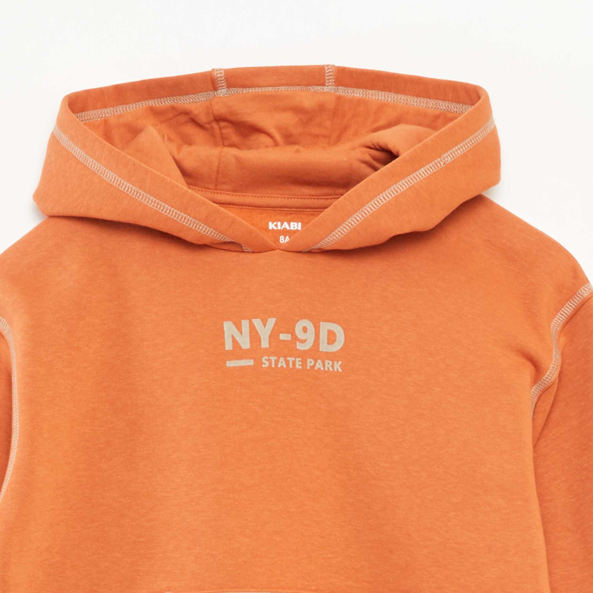 Printed Hoodie Sweatshirt ORANGE - Image 5