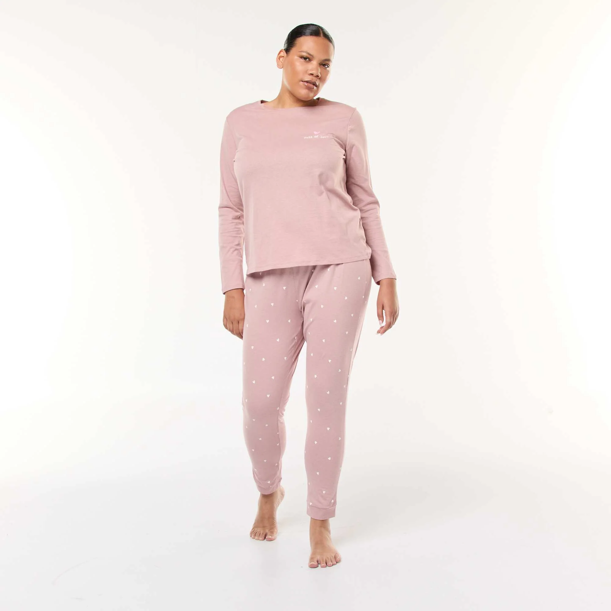 Printed Long Pajama Set - 2 pieces PINK