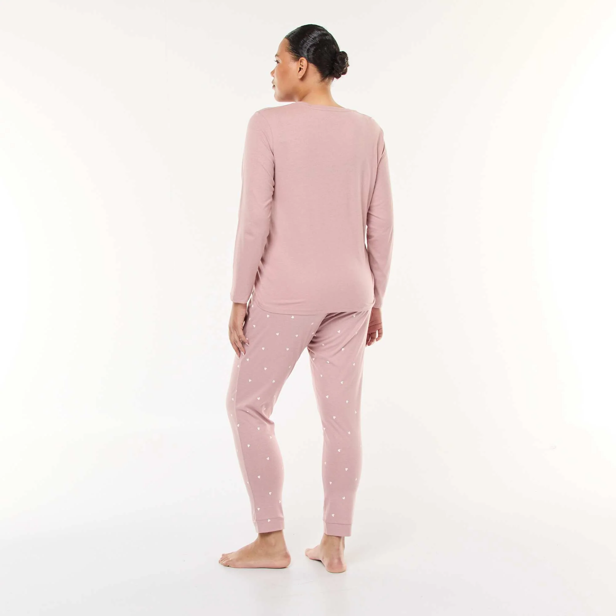 Printed Long Pajama Set - 2 pieces PINK - Image 2