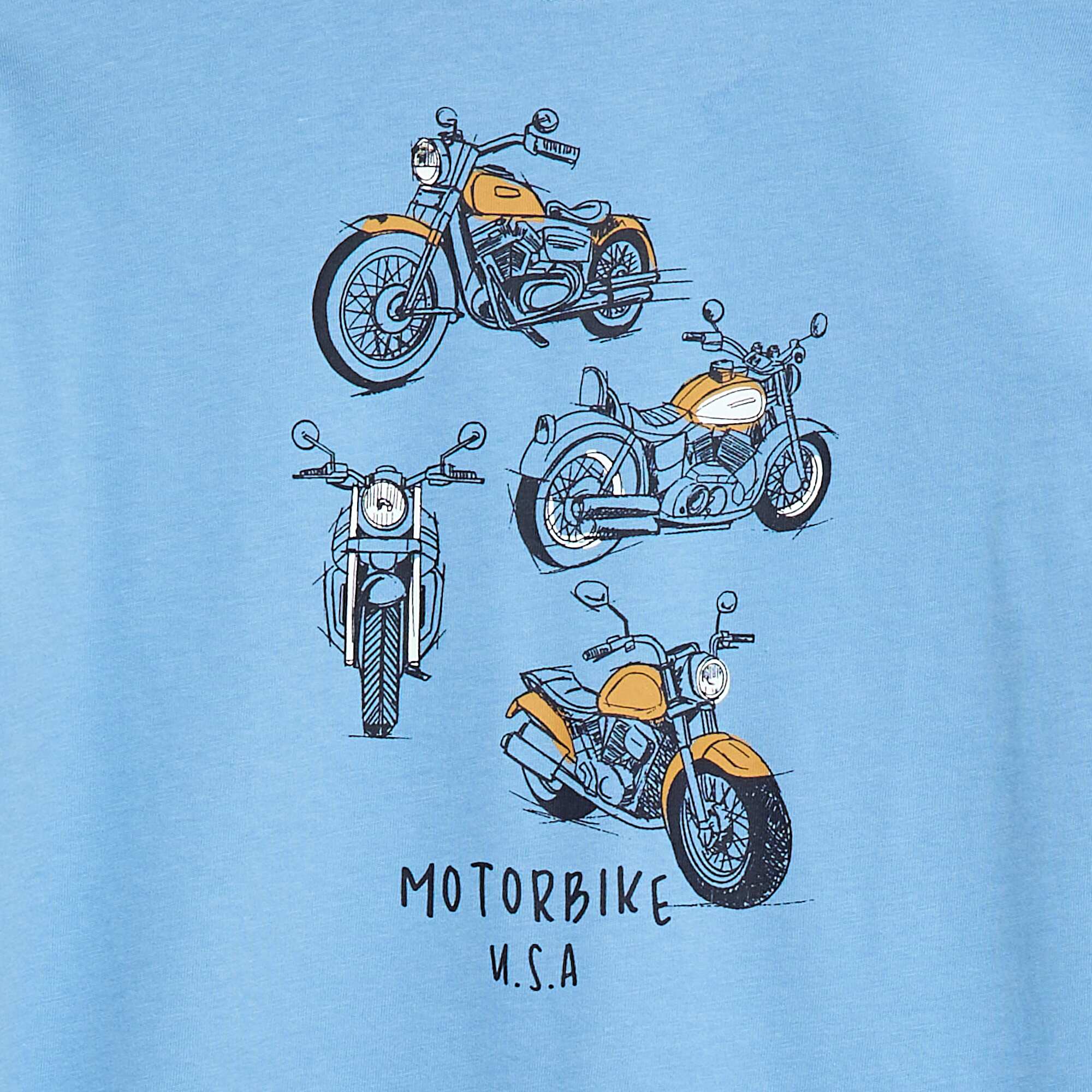 Printed long-sleeved T-shirt BLUE - Image 2