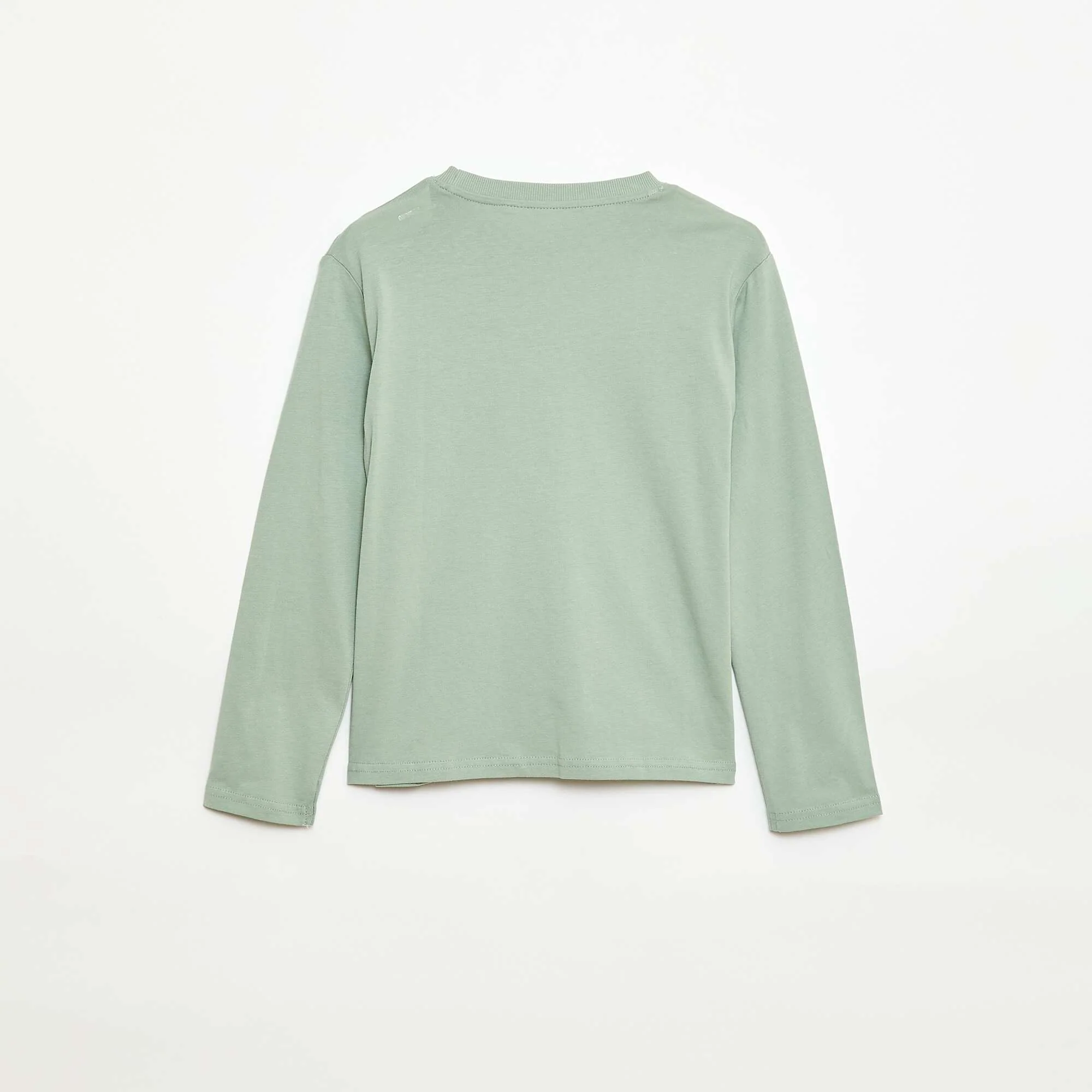 Printed long-sleeved T-shirt GREEN - Image 3