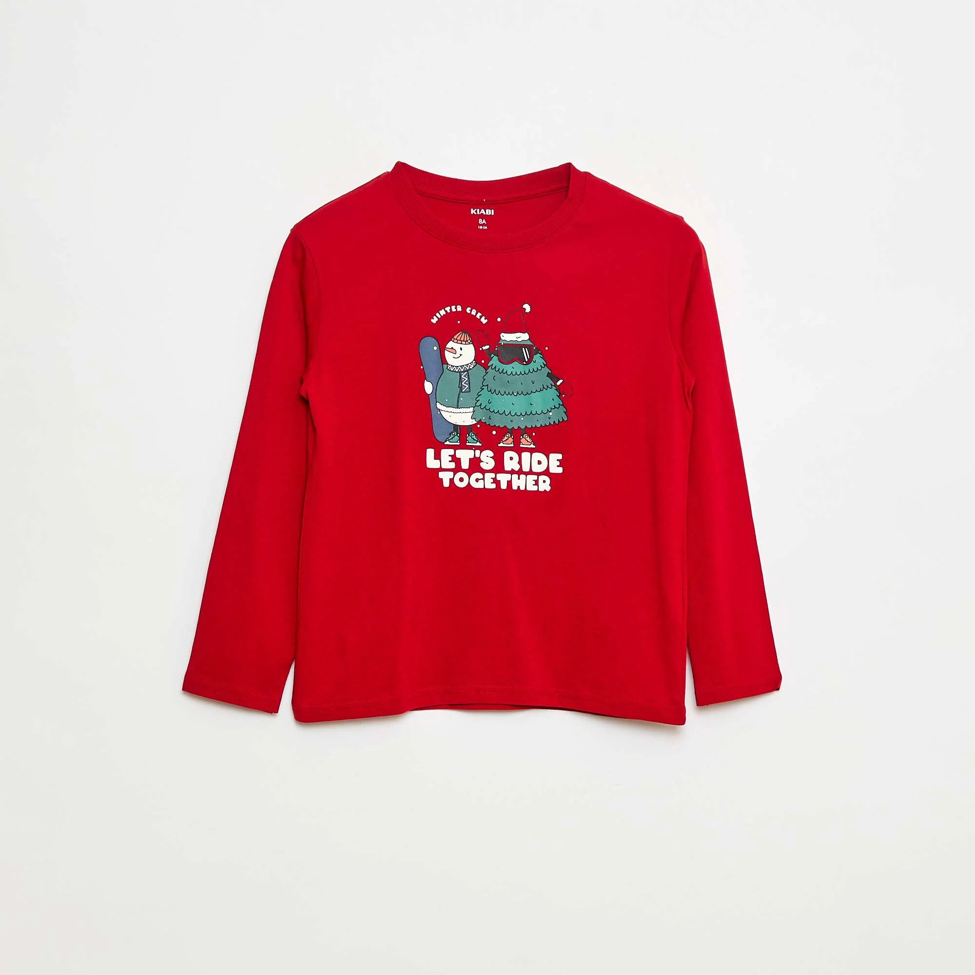Printed long-sleeved T-shirt RED - Image 2