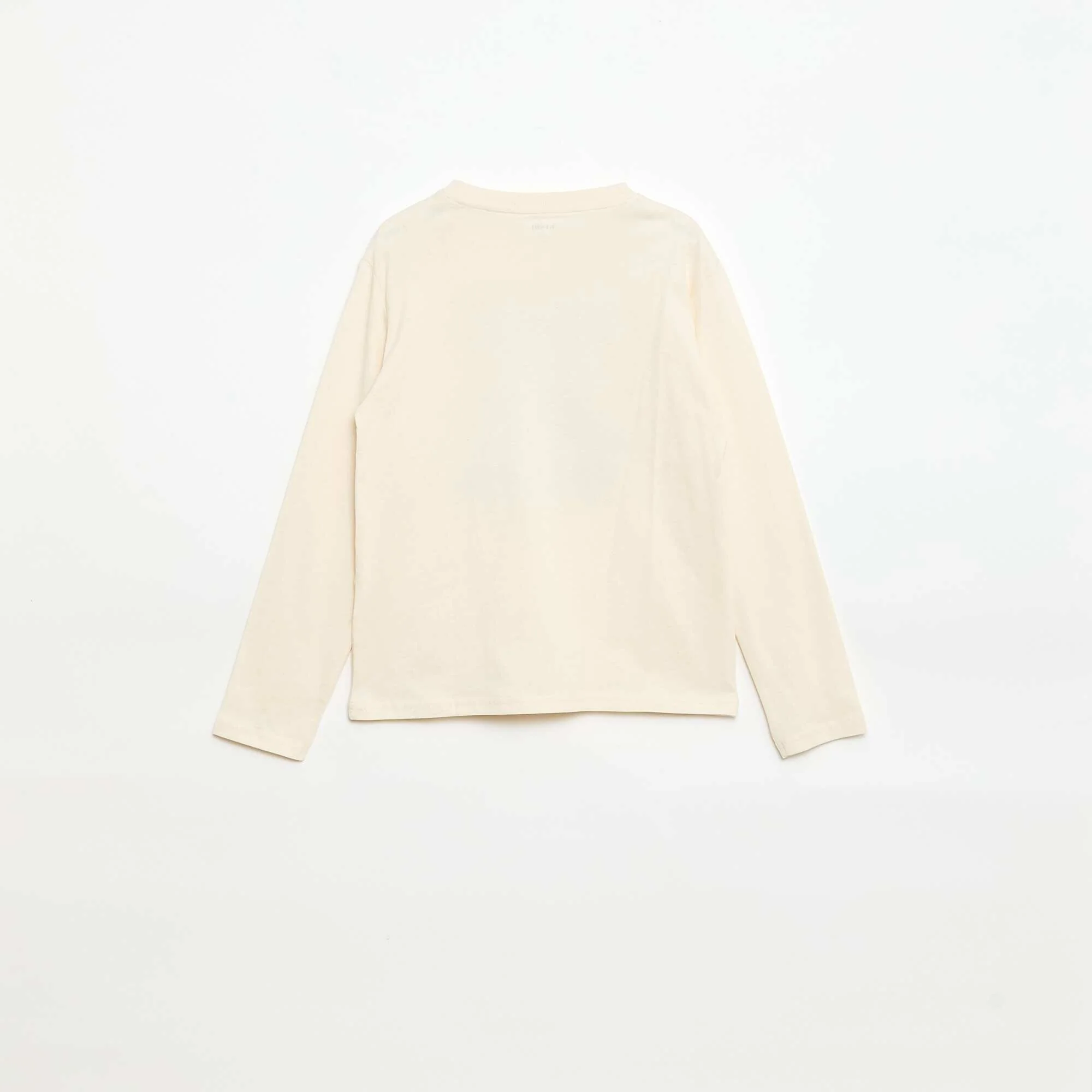 Printed long-sleeved T-shirt WHITE - Image 3