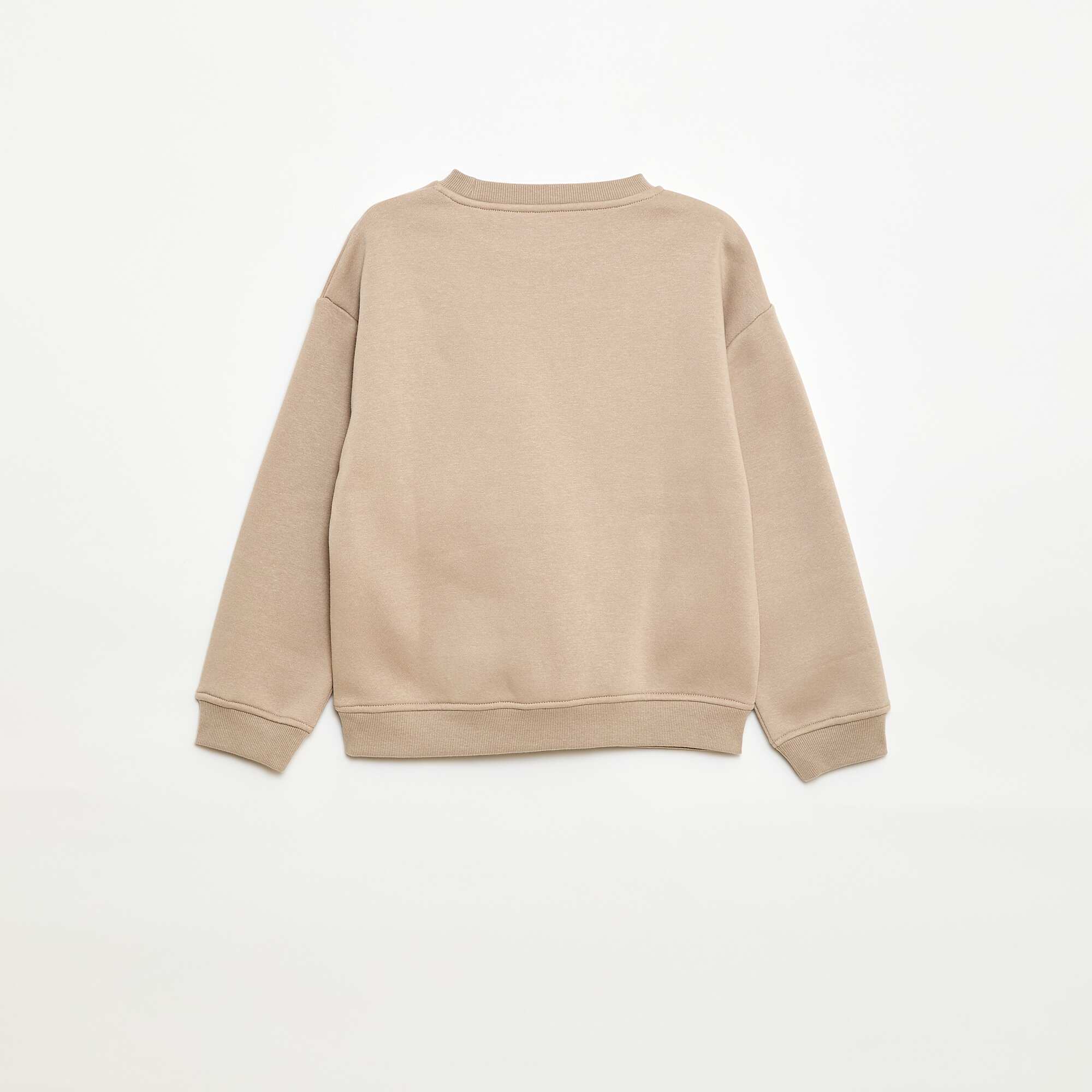 Printed loose-fit sweatshirt BEIGE - Image 3