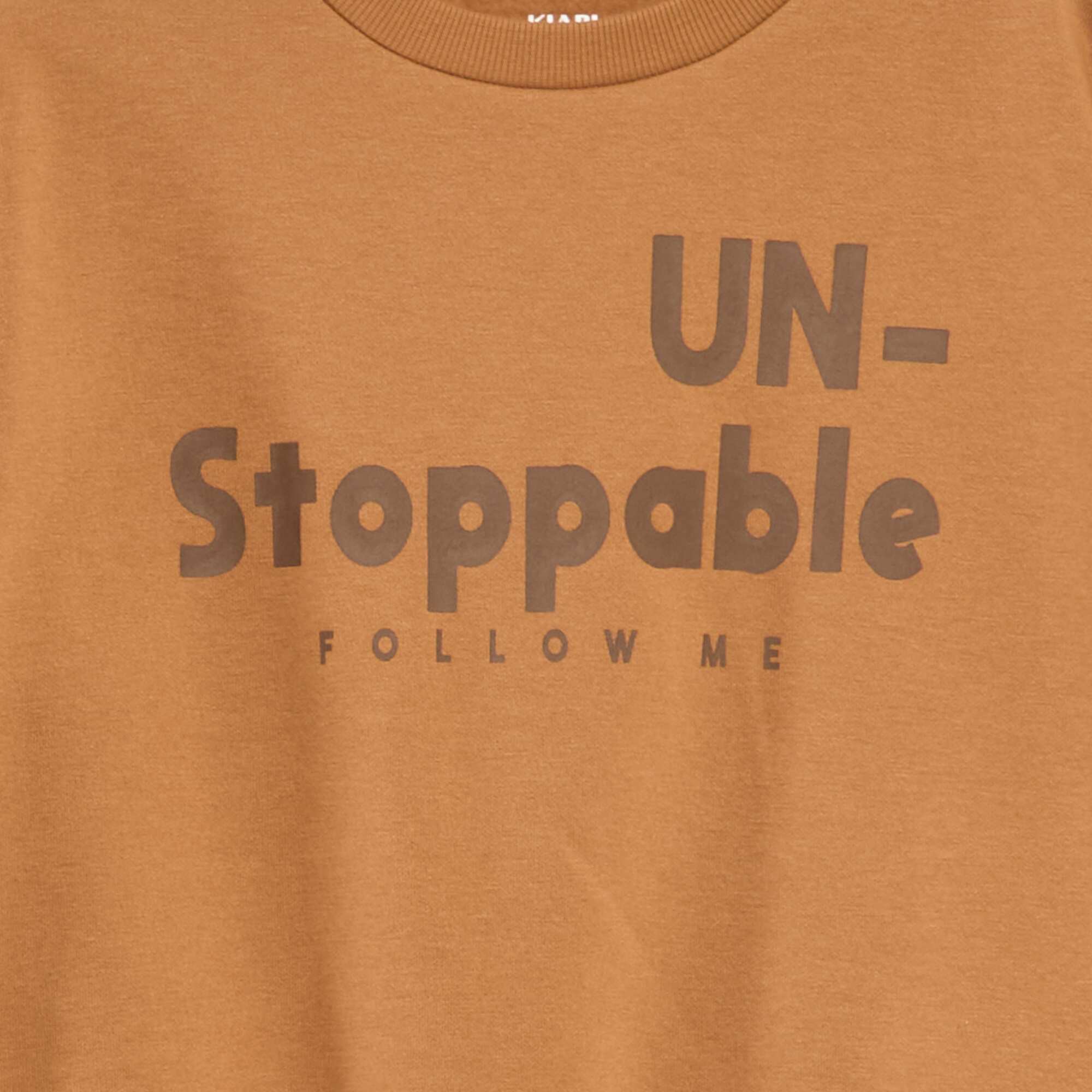Printed loose-fit sweatshirt BROWN - Image 2
