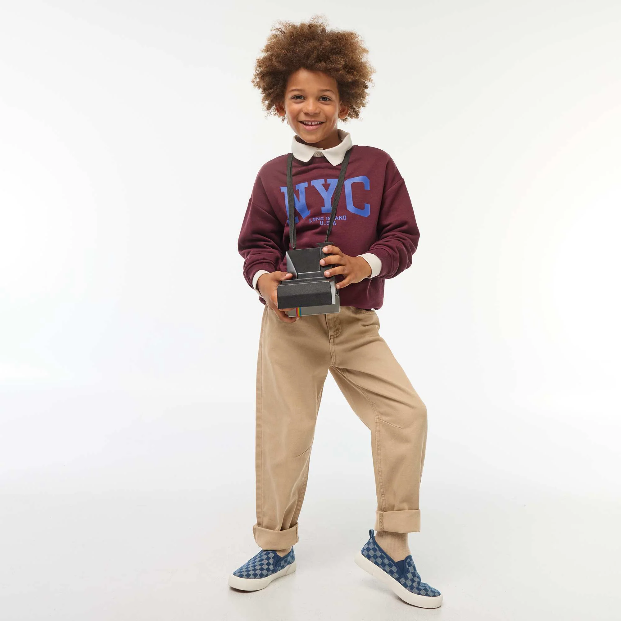 Printed loose-fit sweatshirt BROWN - Image 3