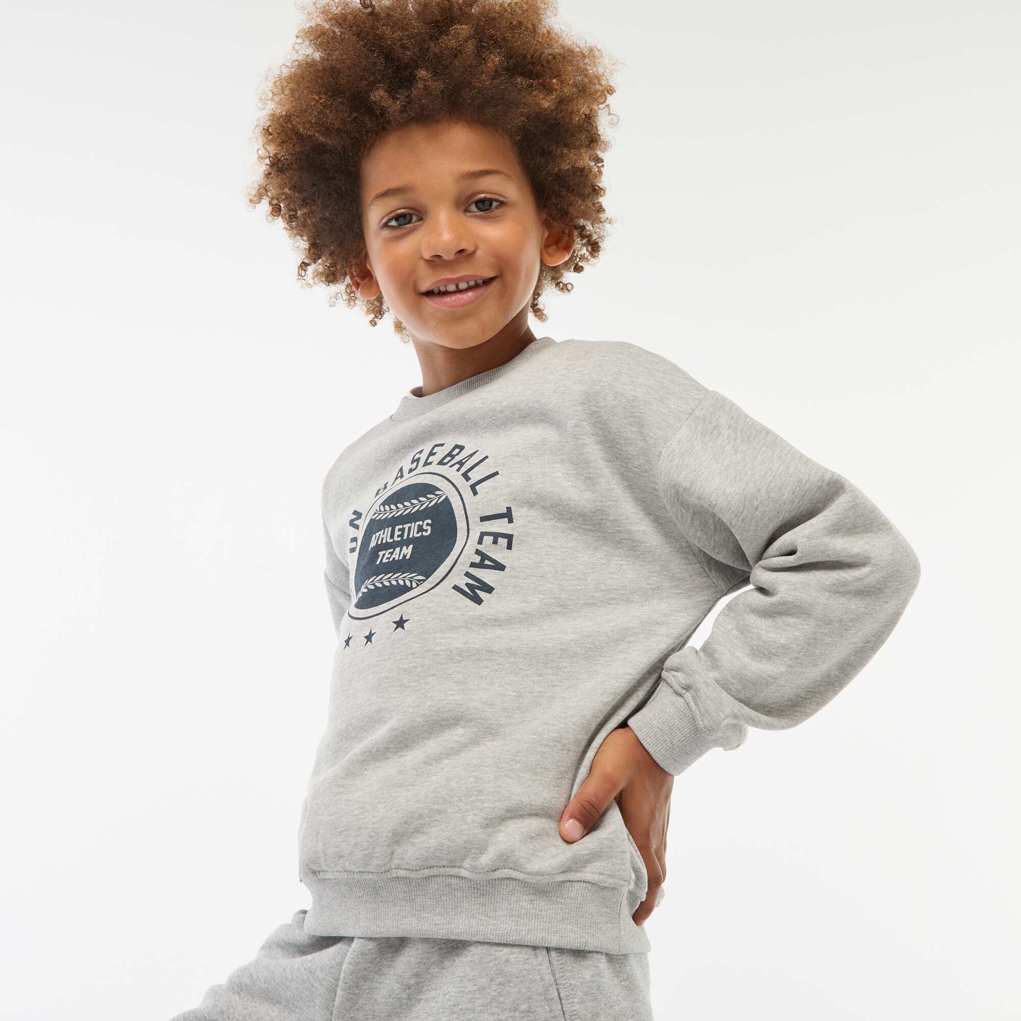 Printed loose-fit sweatshirt GREY - Image 3