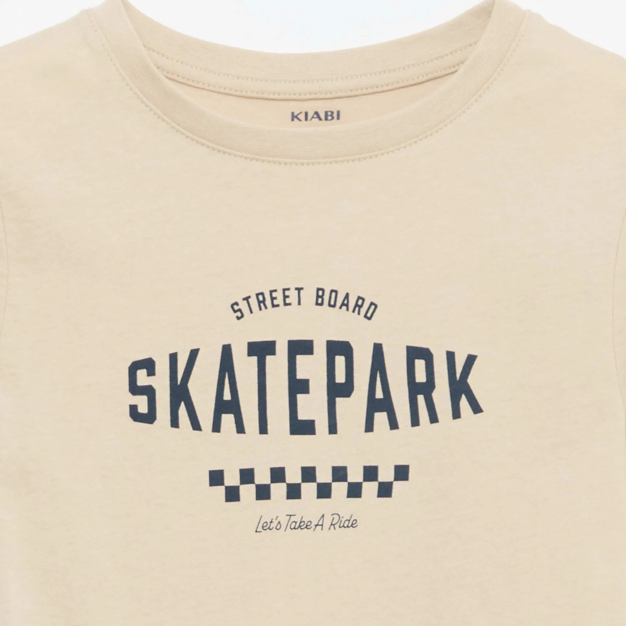 Printed Message T-Shirt BEIGE - Image 2
