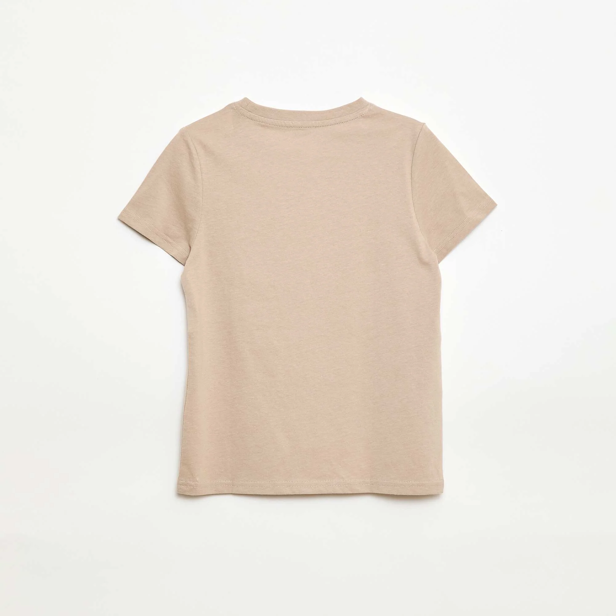 Printed Message T-Shirt BEIGE - Image 3