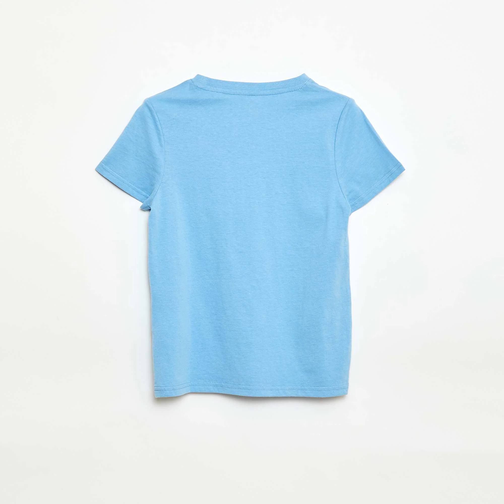 Printed Message T-Shirt BLUE - Image 3