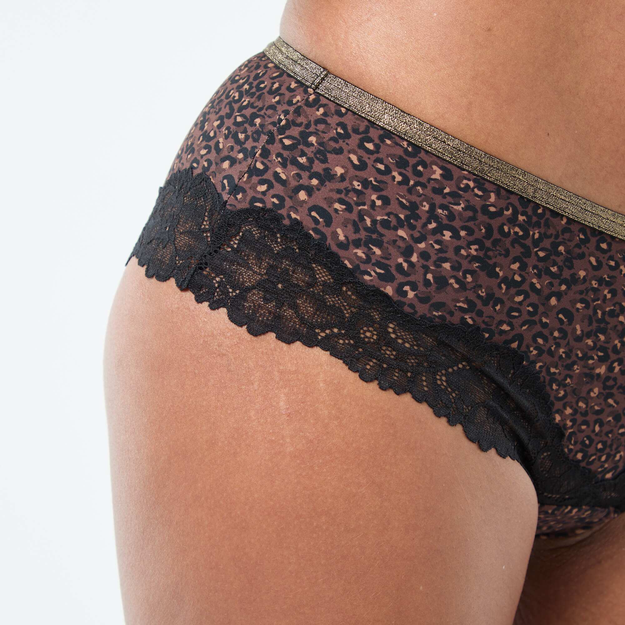 Printed Microfiber Boy Shorts BROWN - Image 4