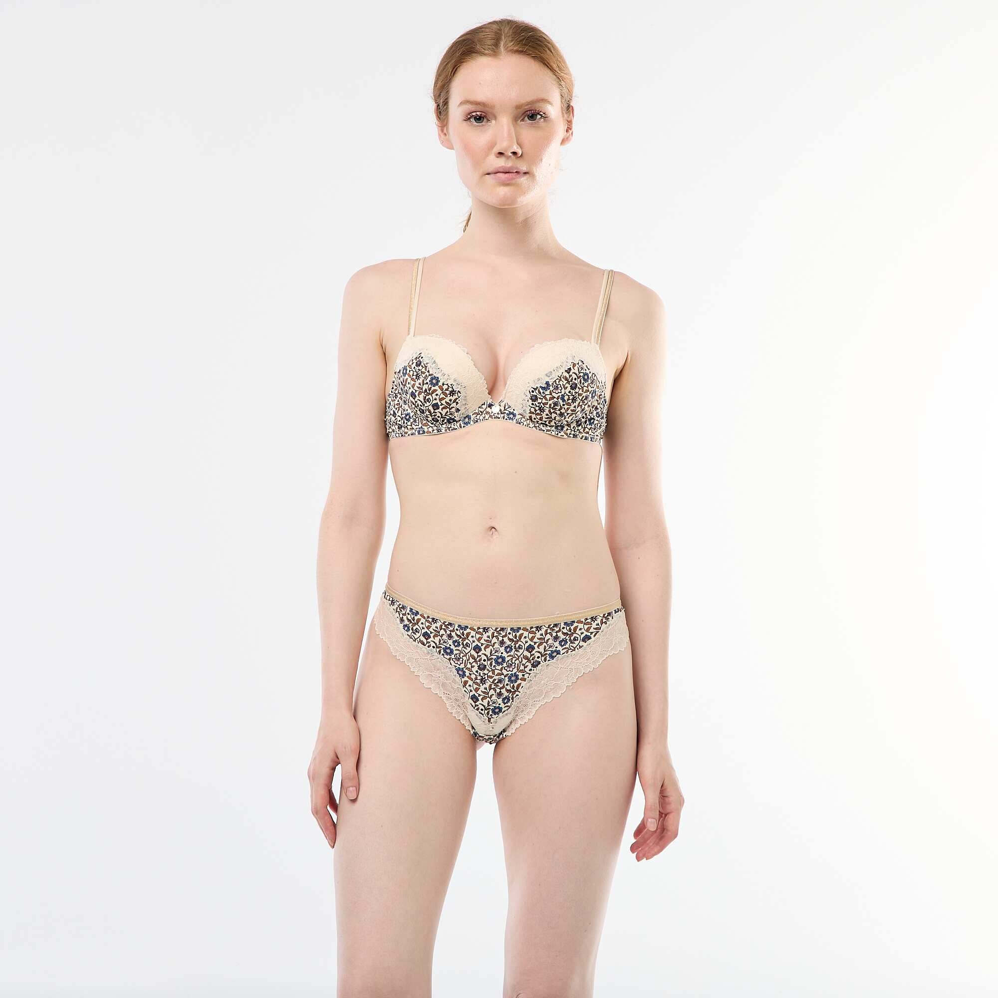 Printed Microfiber Thong WHITE