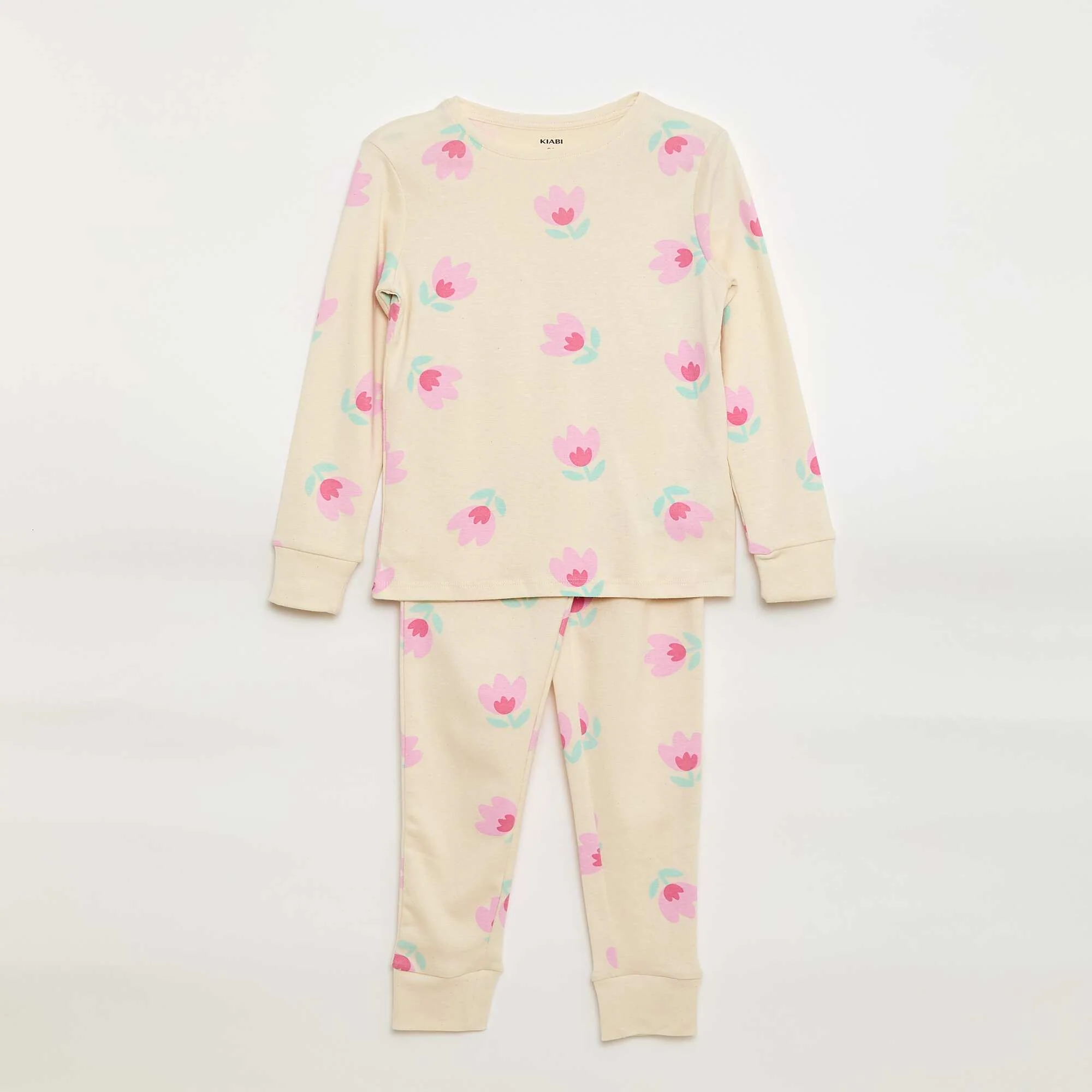 Printed Pajama Set - T-shirt + Pants - 2 pieces WHITE