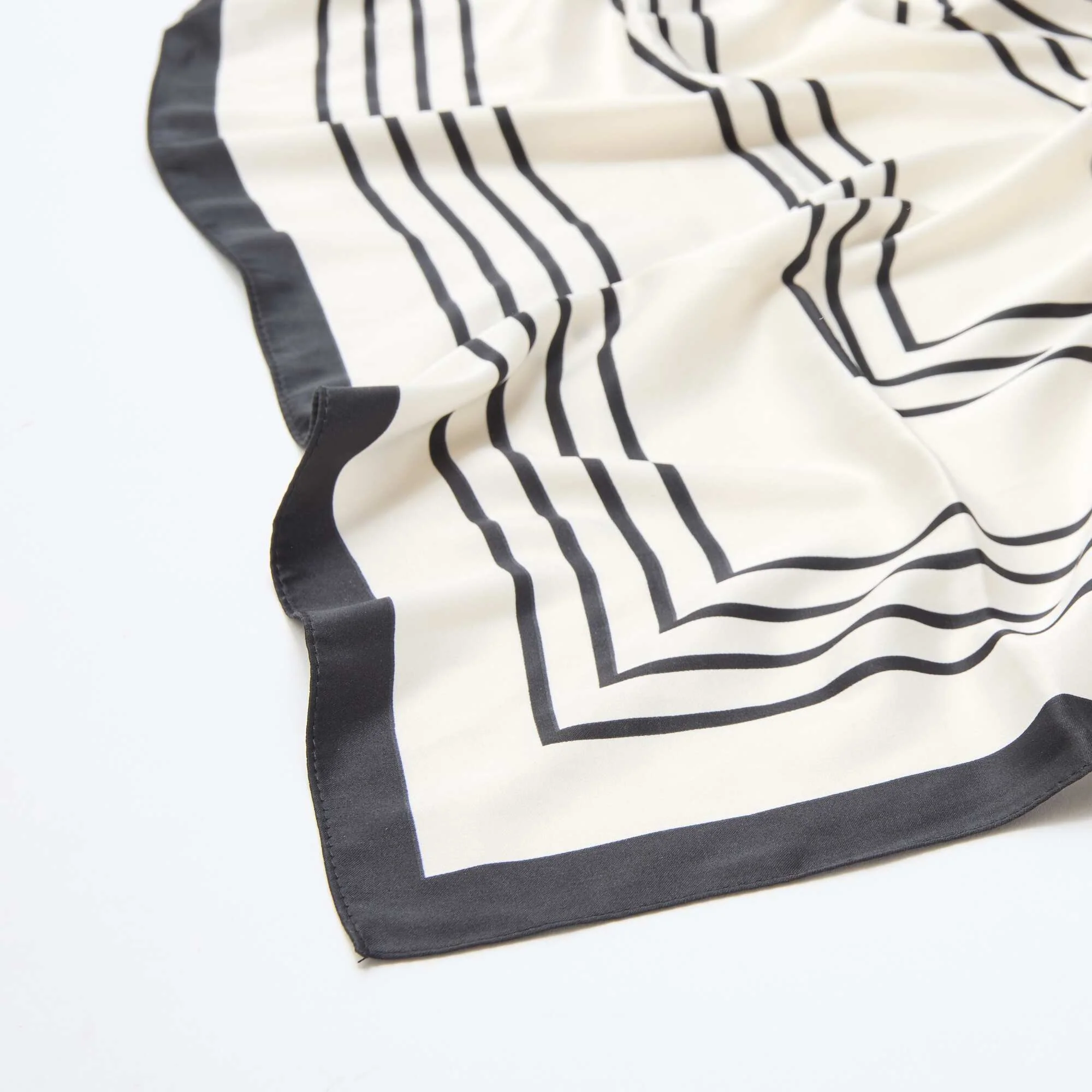Printed Satin Scarf WHITE - Image 2