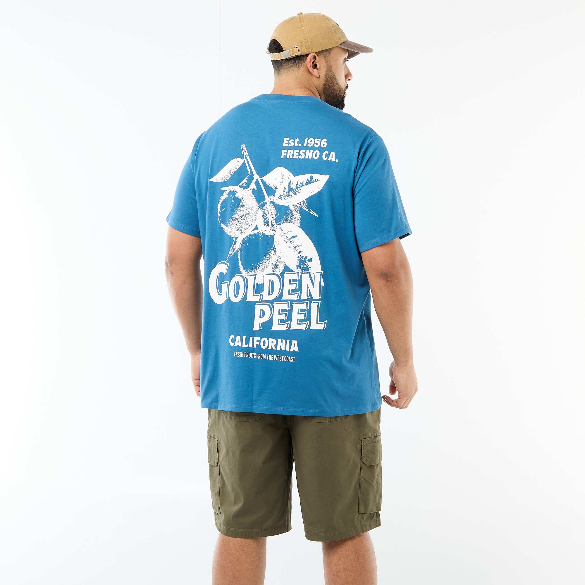 Printed Short-Sleeve Crew Neck T-Shirt BLUE - Image 2