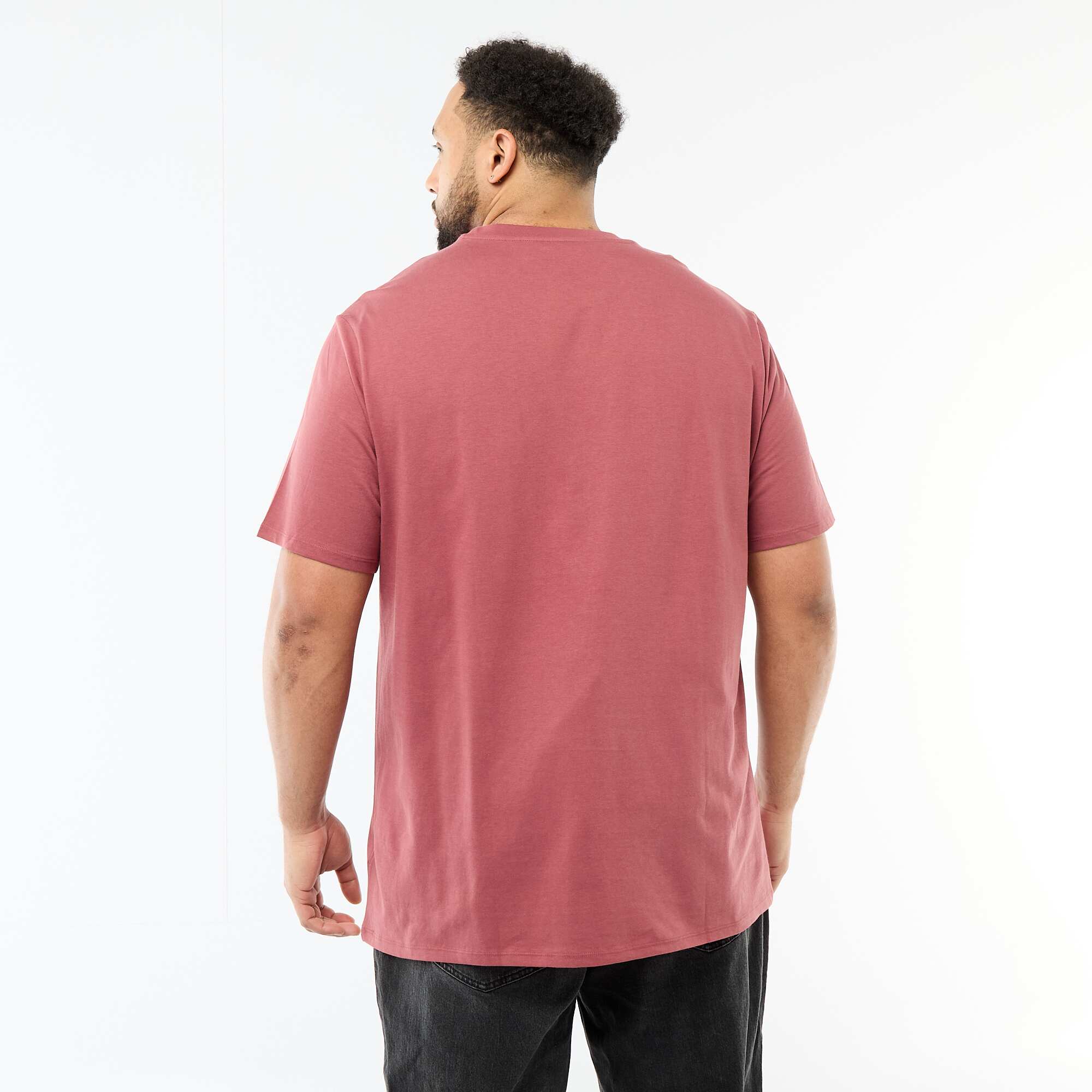 Printed Short-Sleeve Crew Neck T-Shirt RED - Image 2