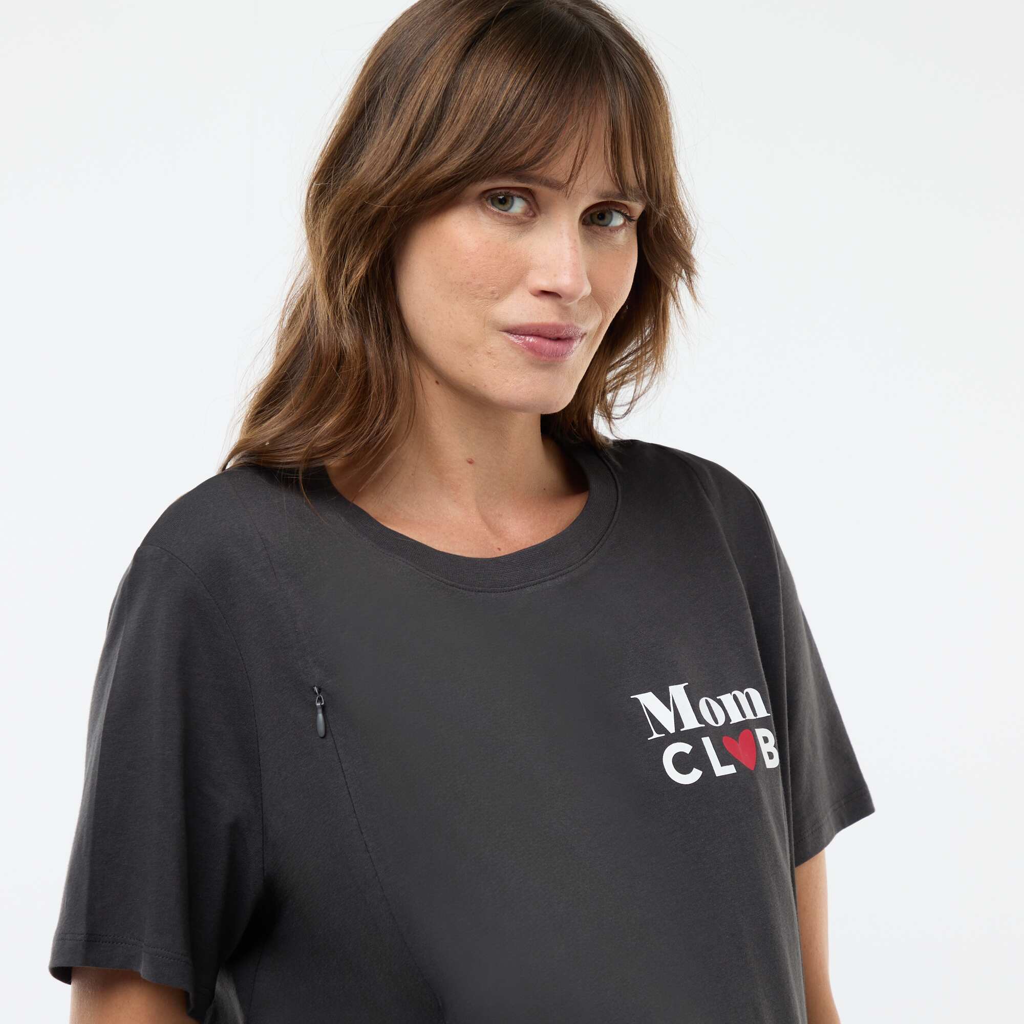 Printed Short-Sleeved Nursing T-Shirt BLACK - Image 5