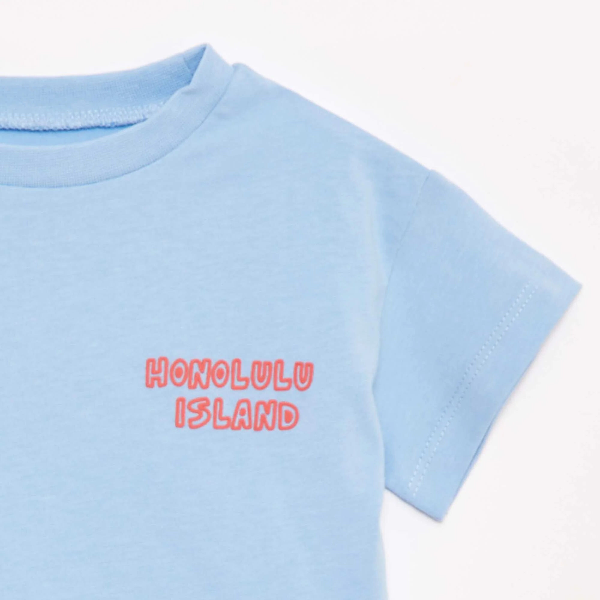 Printed short-sleeved T-shirt BLUE - Image 2