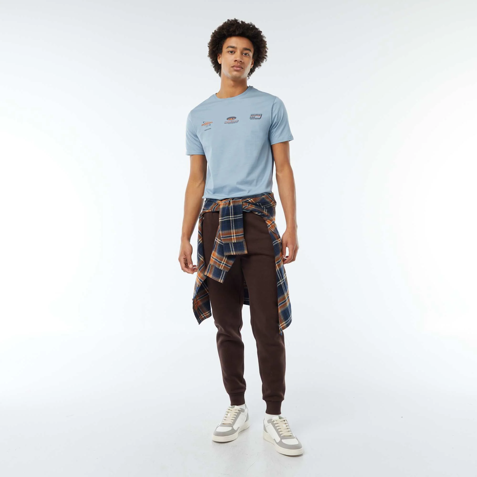 Printed short-sleeved T-shirt BLUE - Image 2