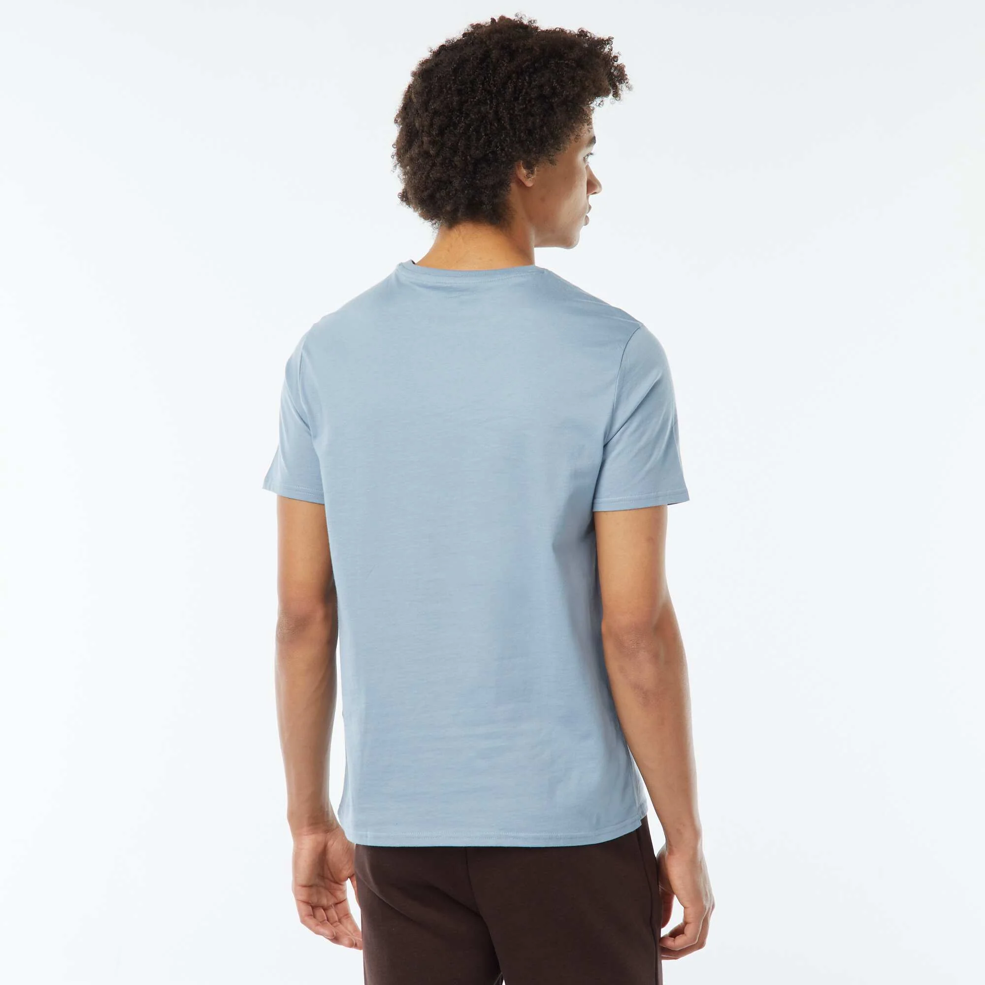 Printed short-sleeved T-shirt BLUE - Image 3