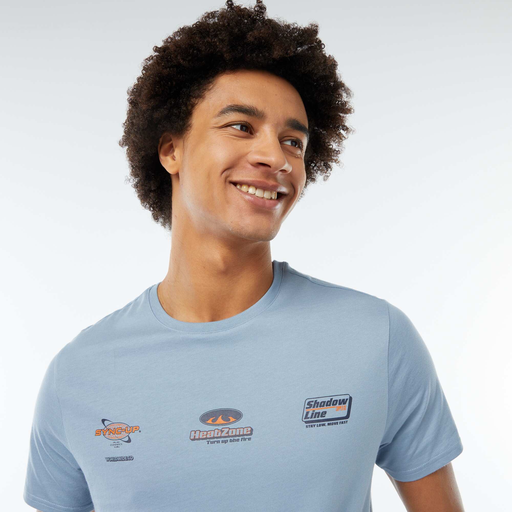 Printed short-sleeved T-shirt BLUE - Image 4