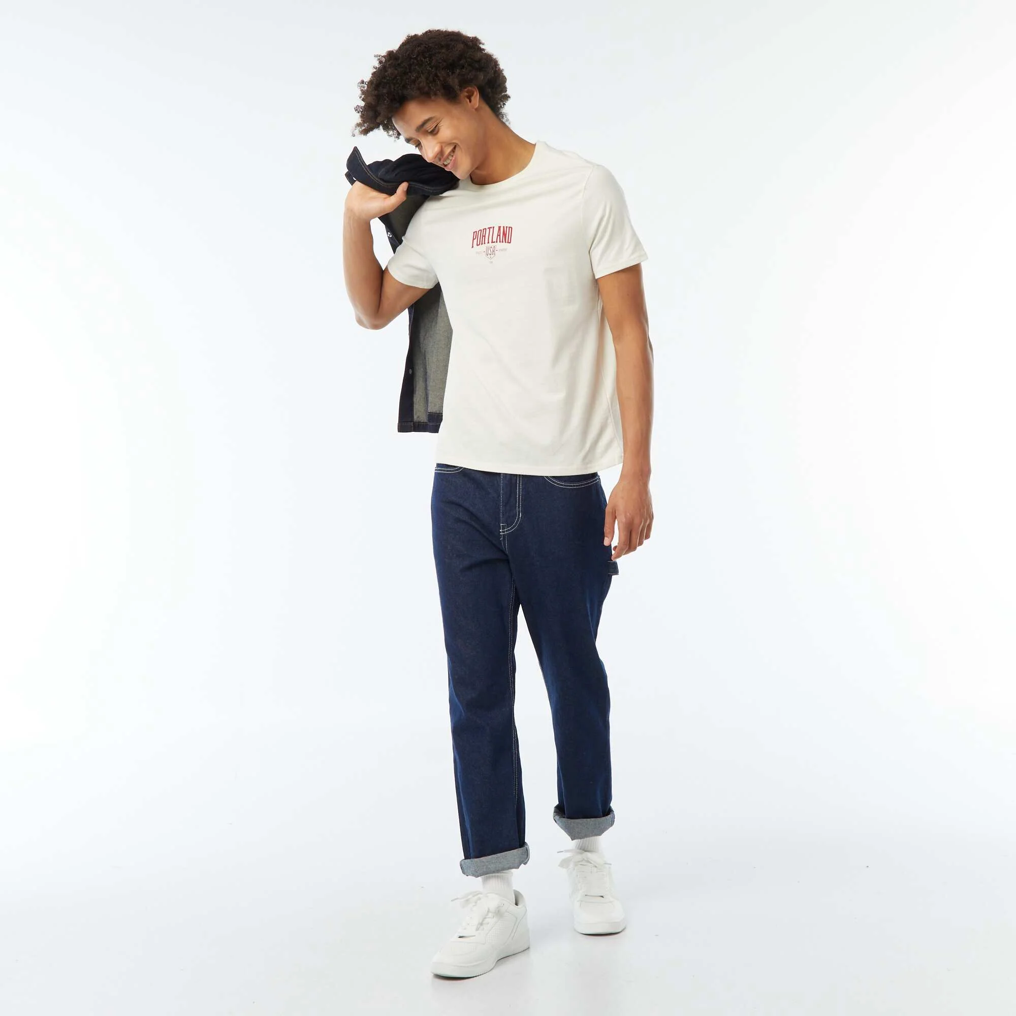 Printed short-sleeved T-shirt WHITE - Image 2
