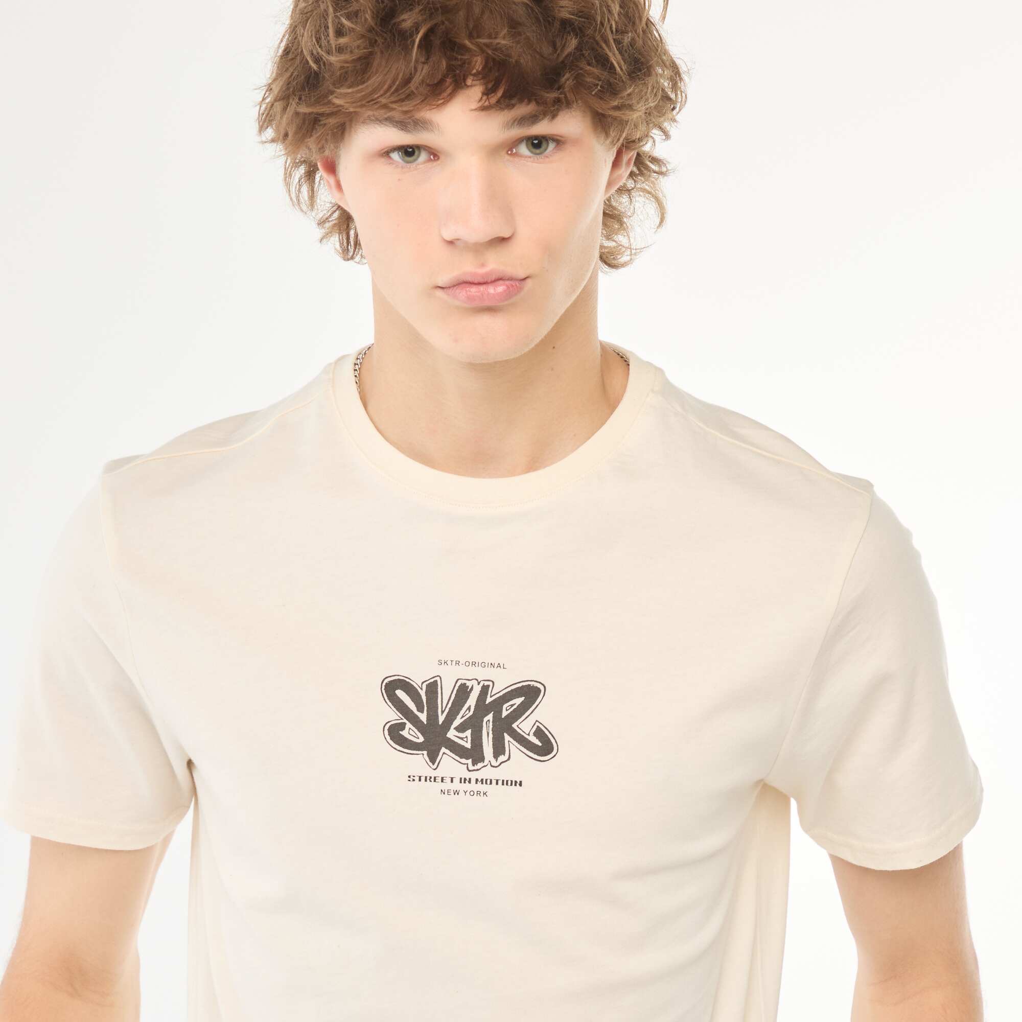 Printed short-sleeved T-shirt WHITE - Image 4