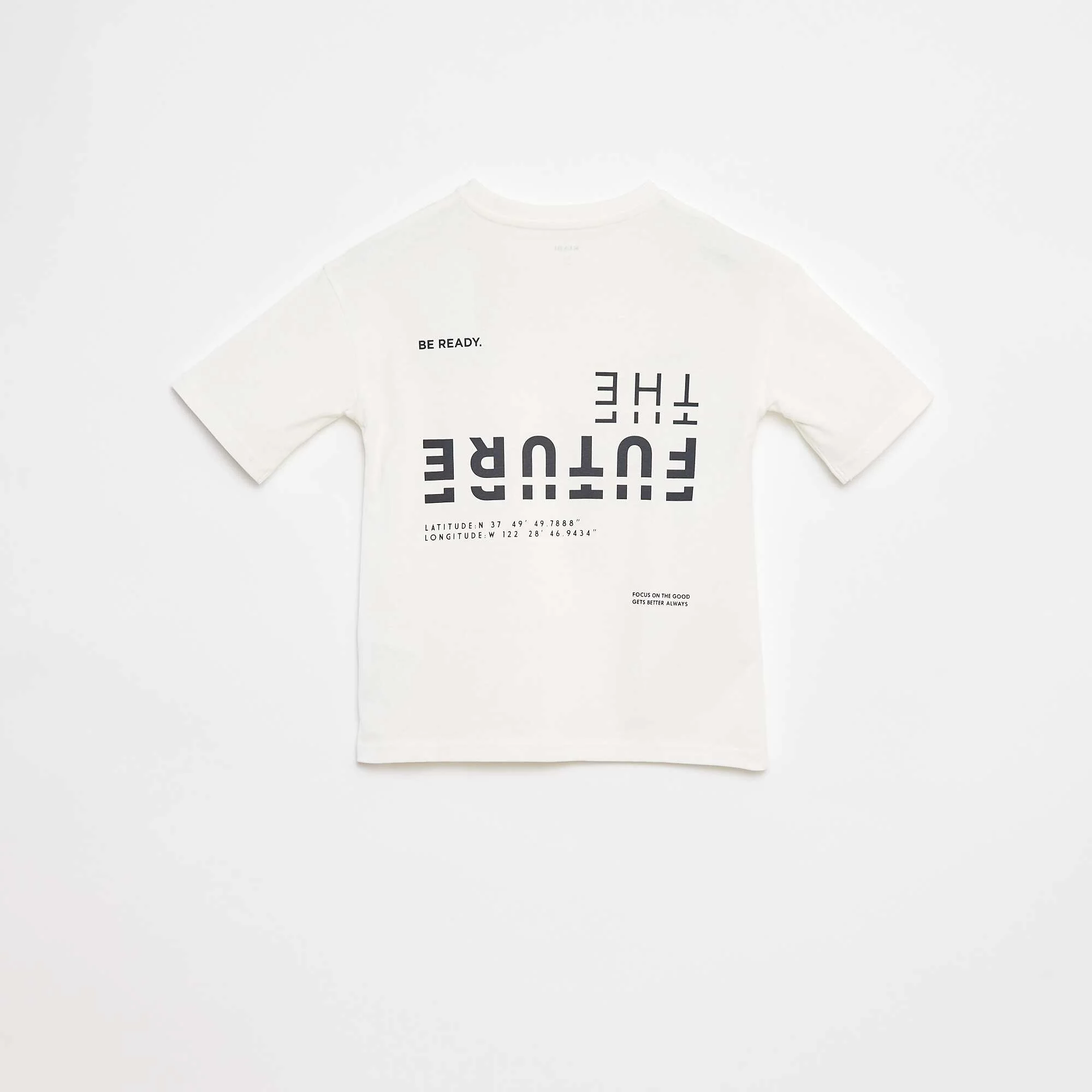 Printed slogan T-shirt BEIGE - Image 3