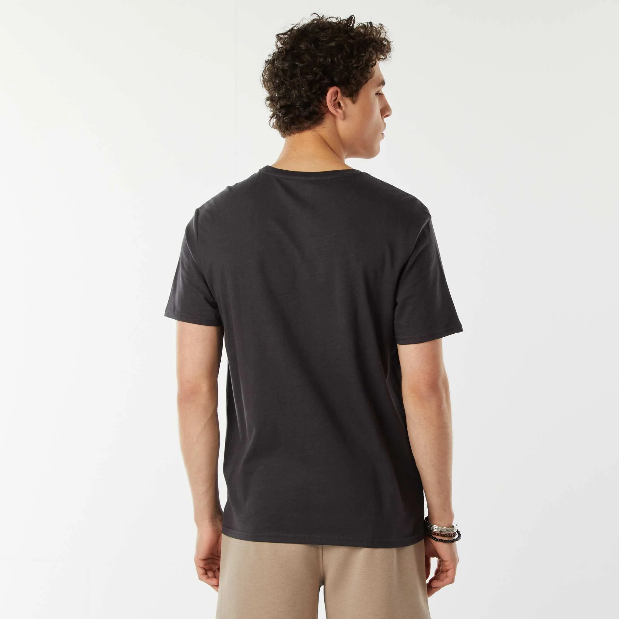 Printed slogan T-shirt GREY - Image 4