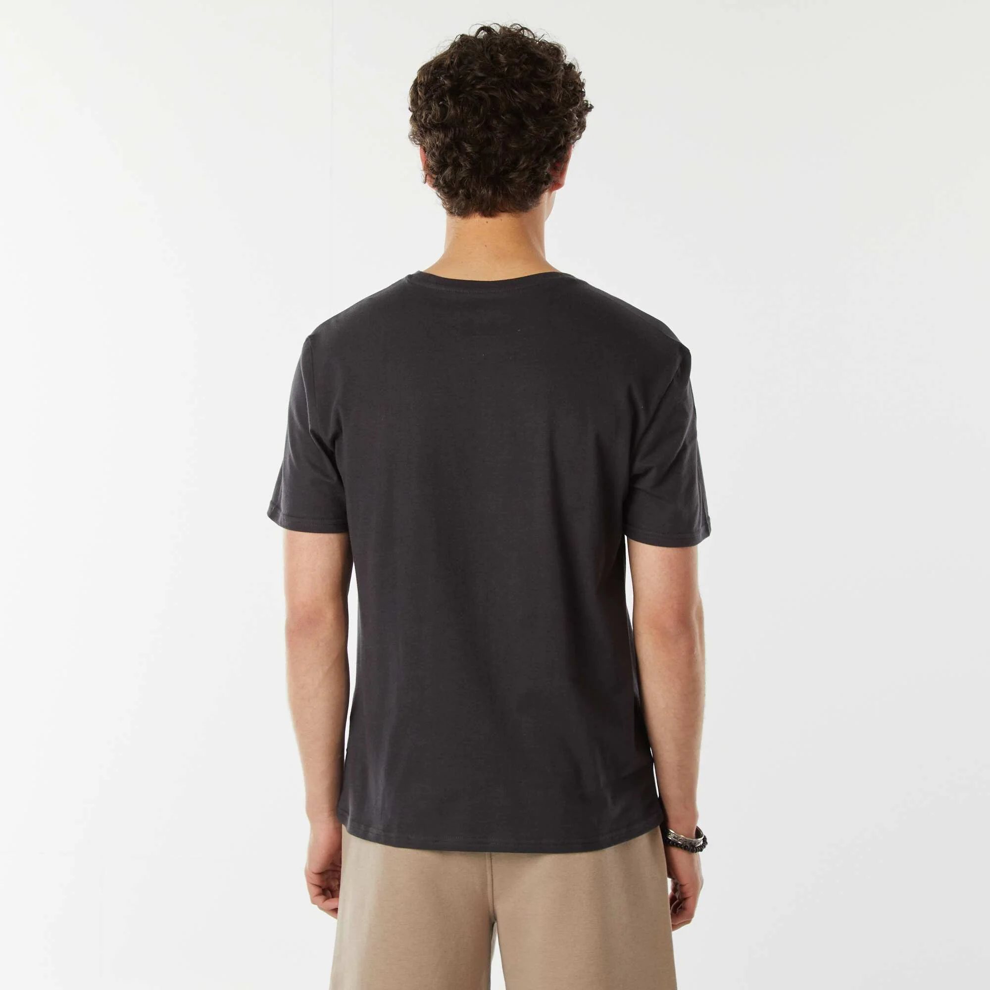 Printed slogan T-shirt GREY - Image 4