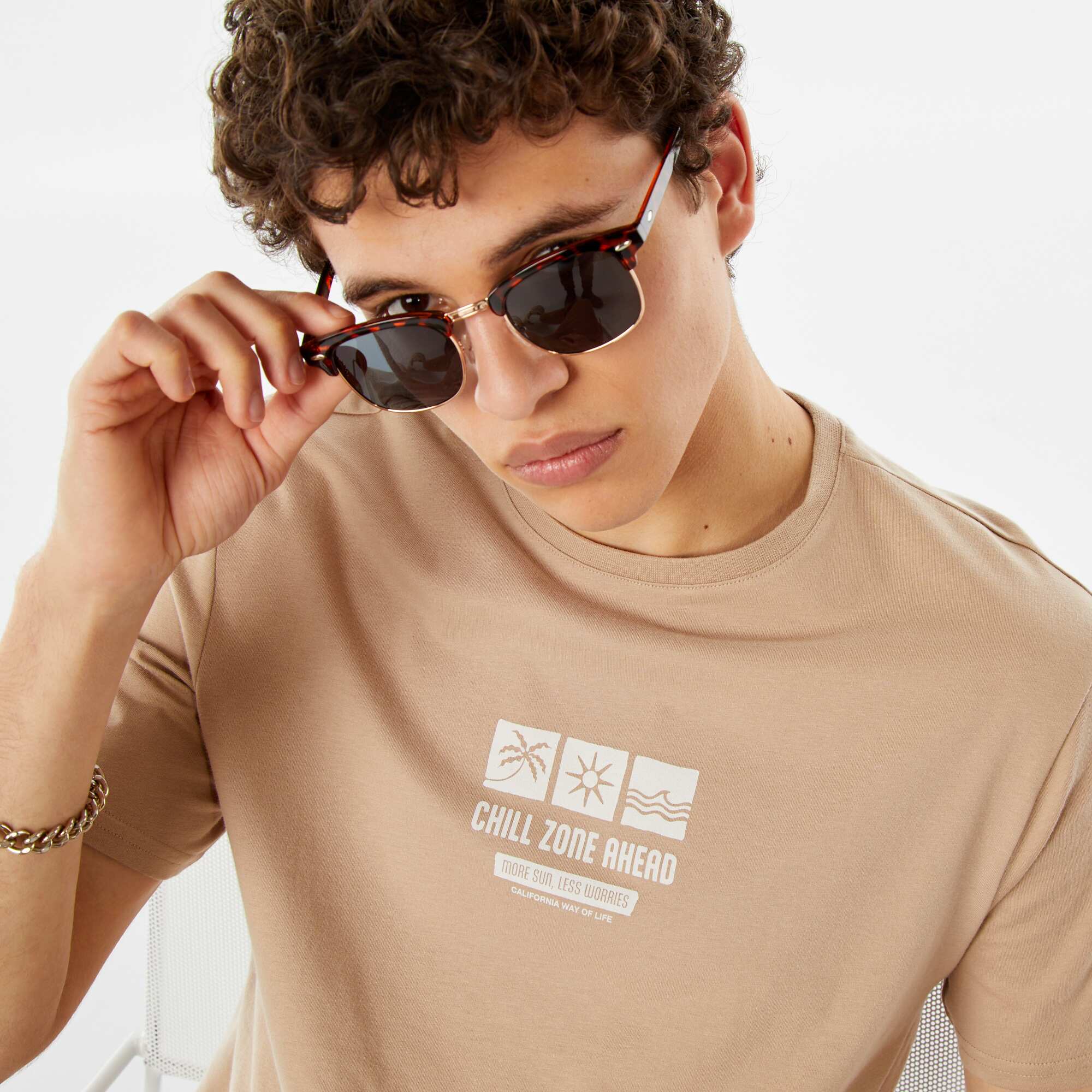 Printed slogan T-shirt WHITE - Image 3