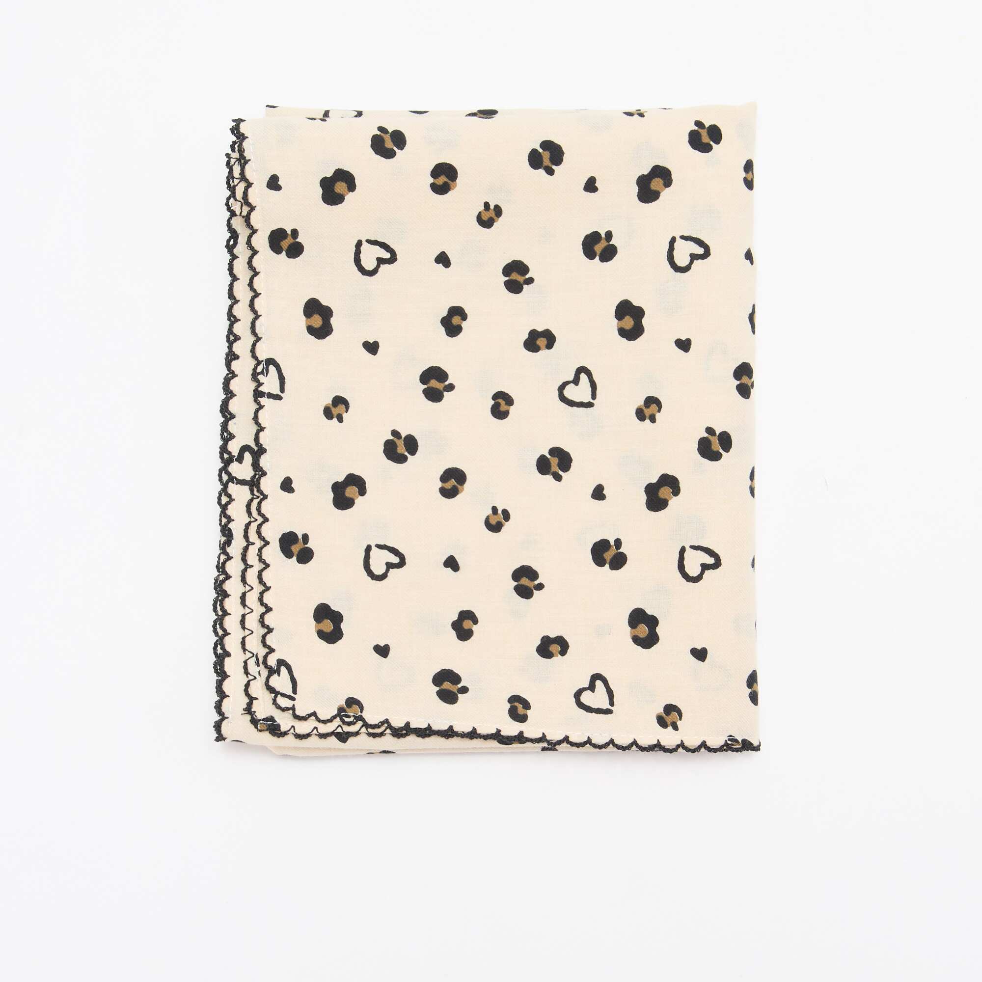 Printed Square Scarf BROWN - Image 2