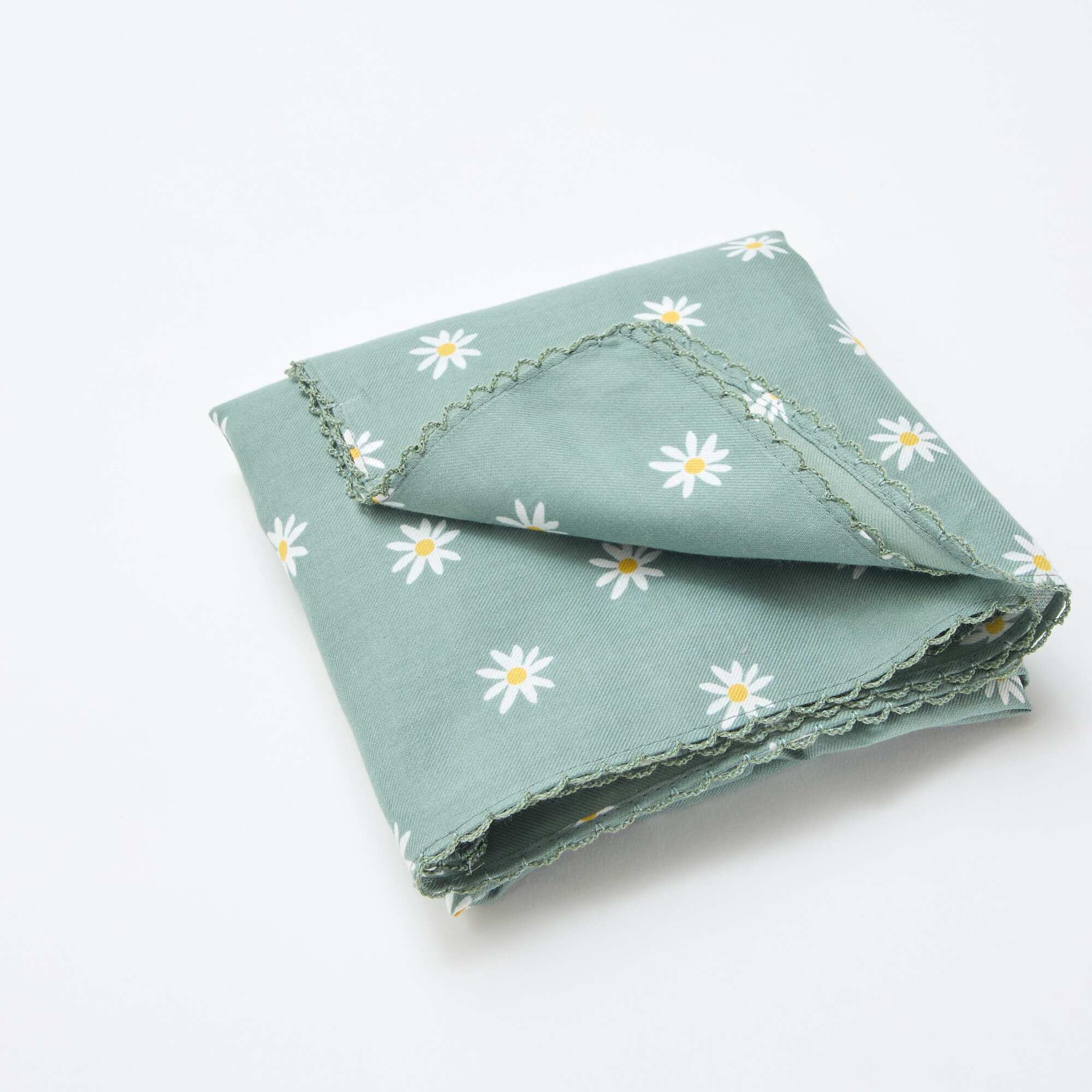 Printed Square Scarf GREEN - Image 2