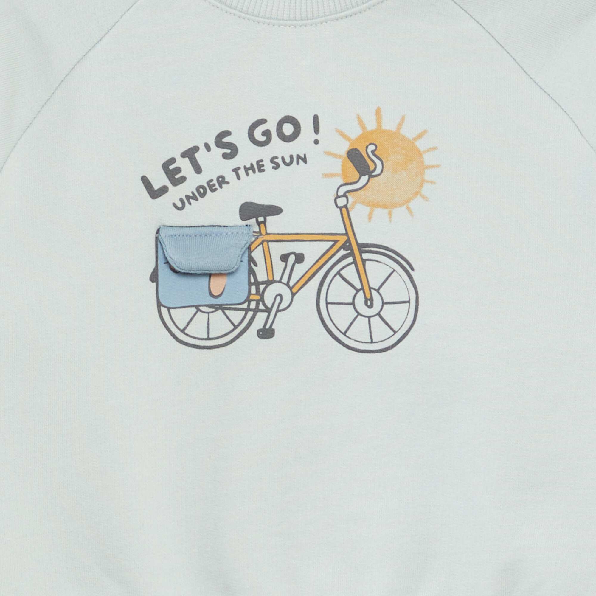 Printed sweatshirt with press-stud fastening BLUE - Image 2