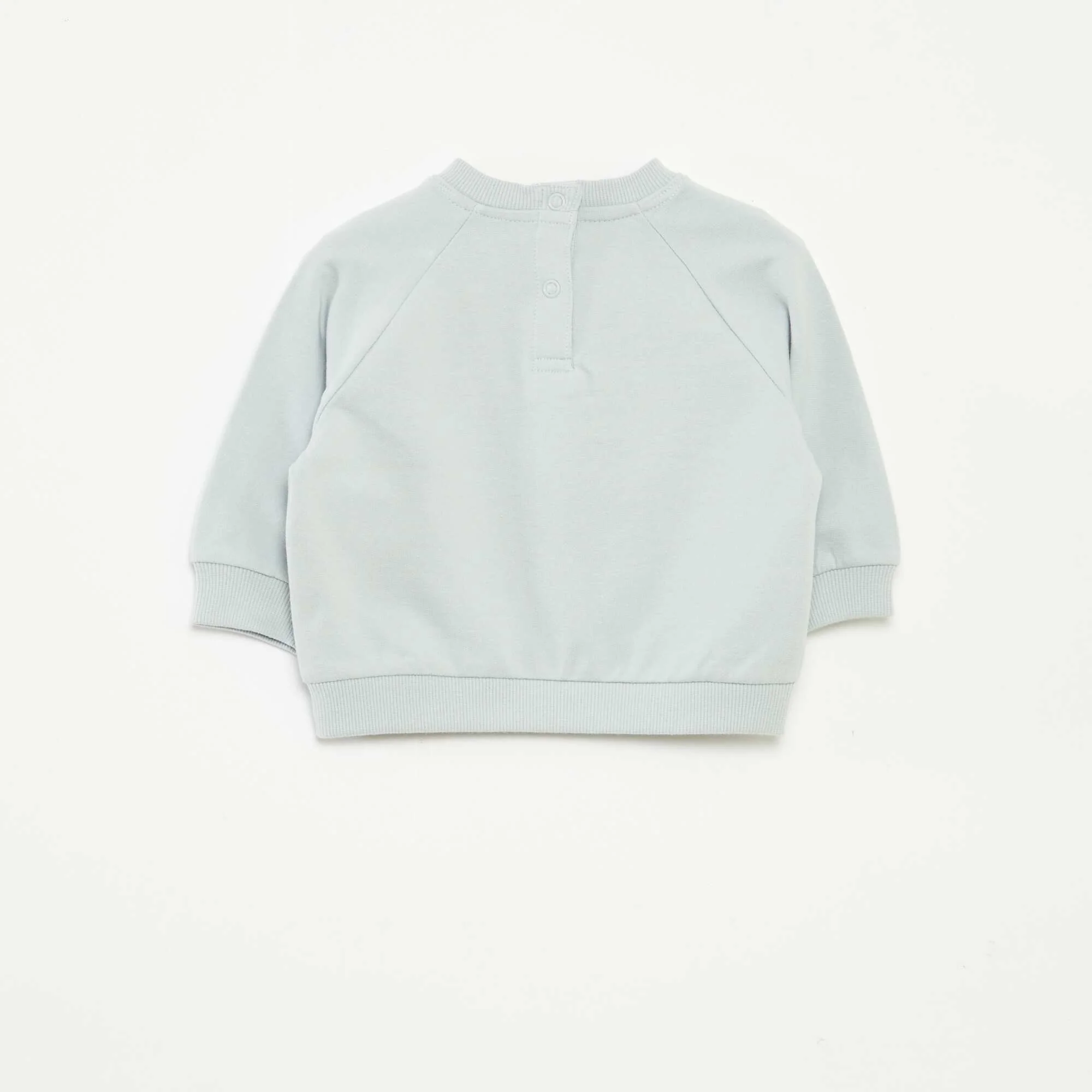 Printed sweatshirt with press-stud fastening BLUE - Image 3