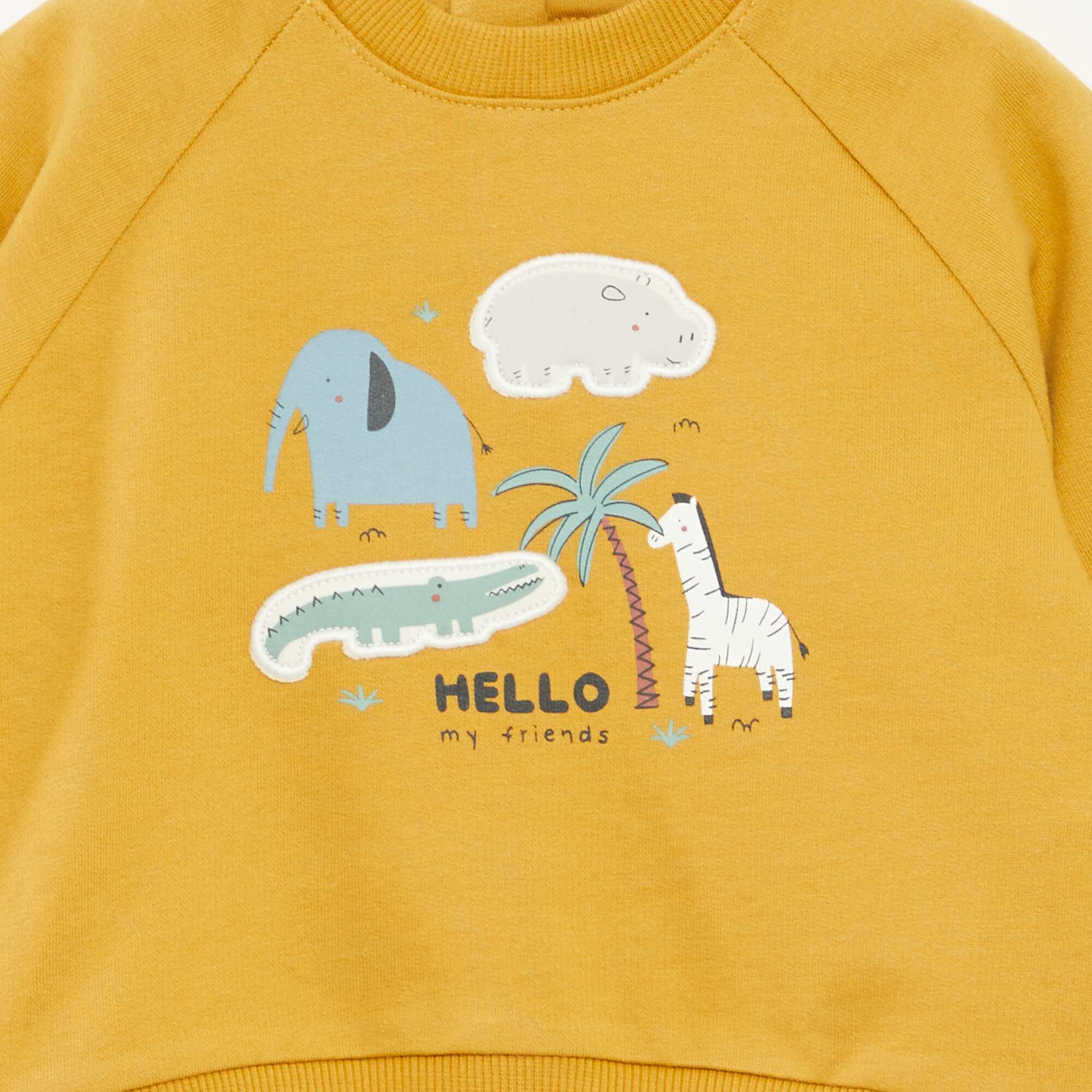 Printed sweatshirt with press-stud fastening YELLOW - Image 2
